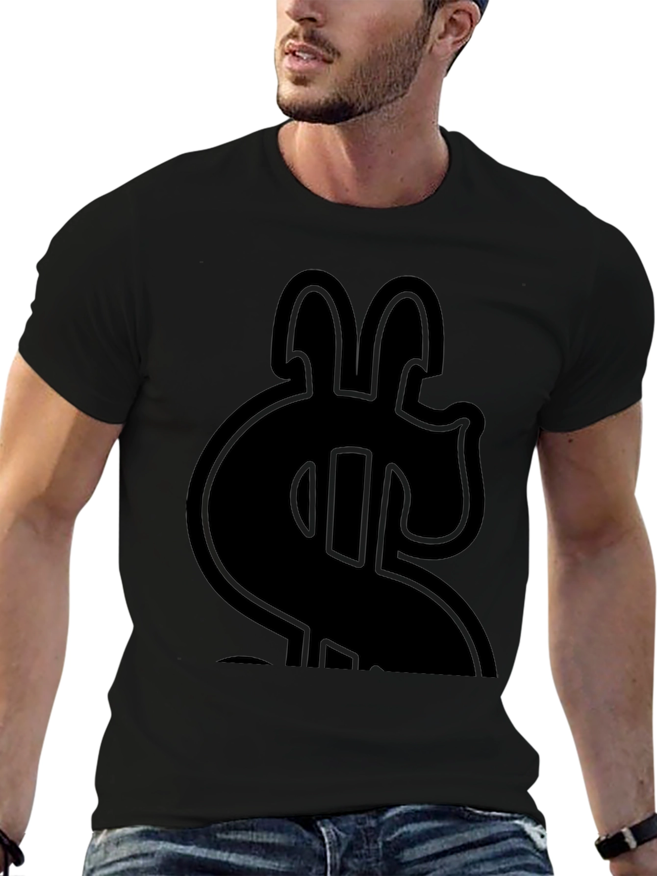 Bold Dollar Sign Graphic Tee - Black