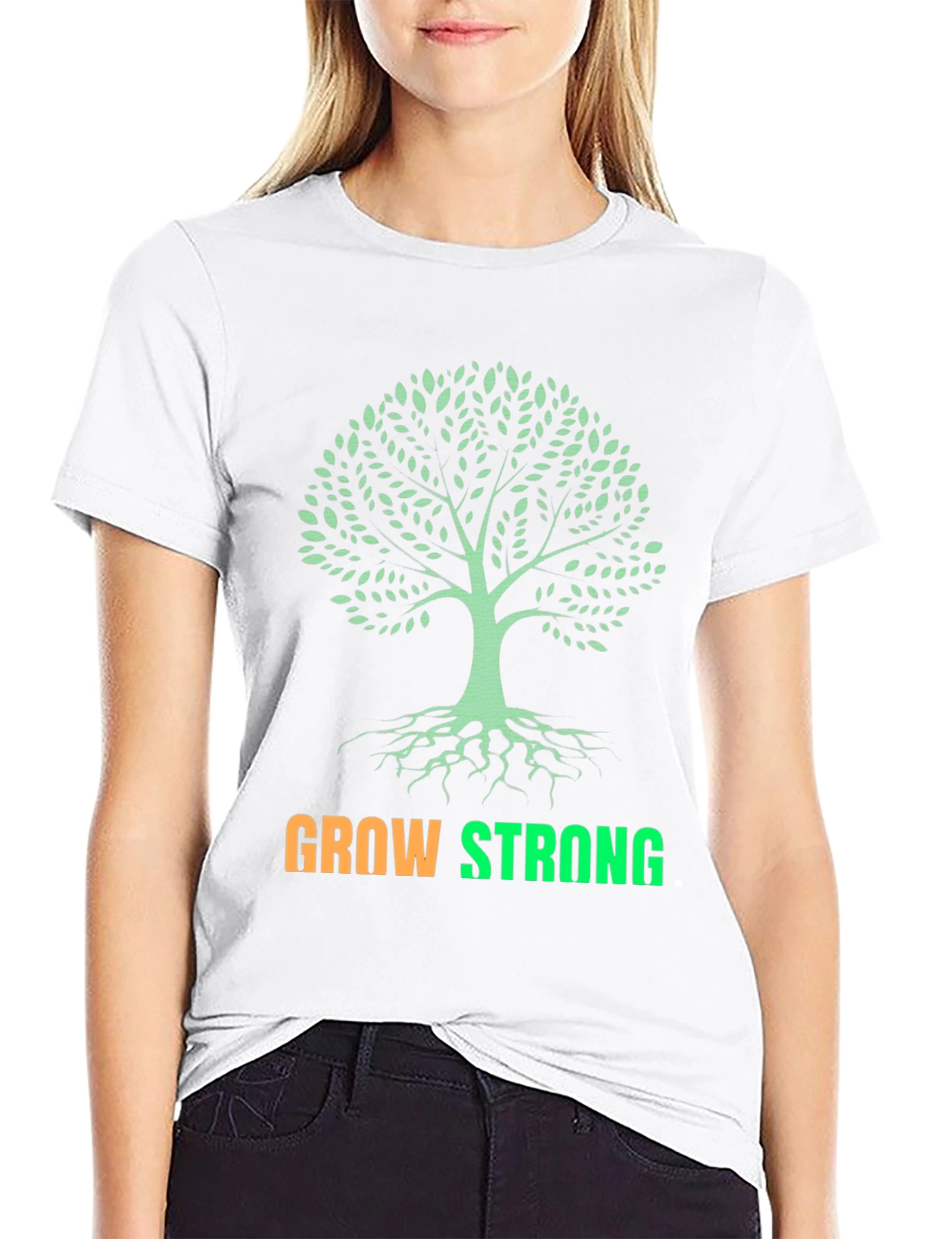 Grow Strong Tree Graphic T-Shirt