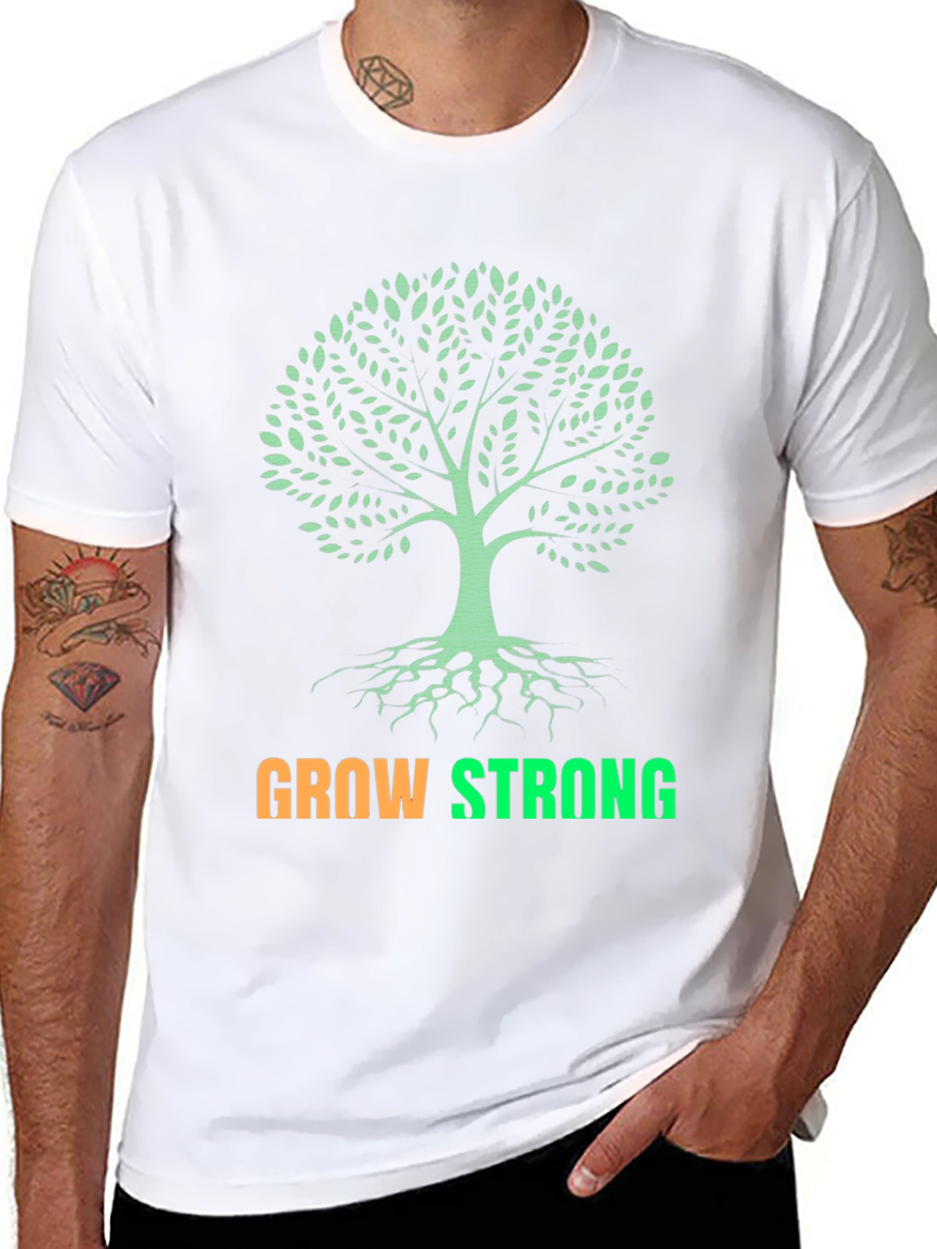 Grow Strong Tree Graphic T-Shirt