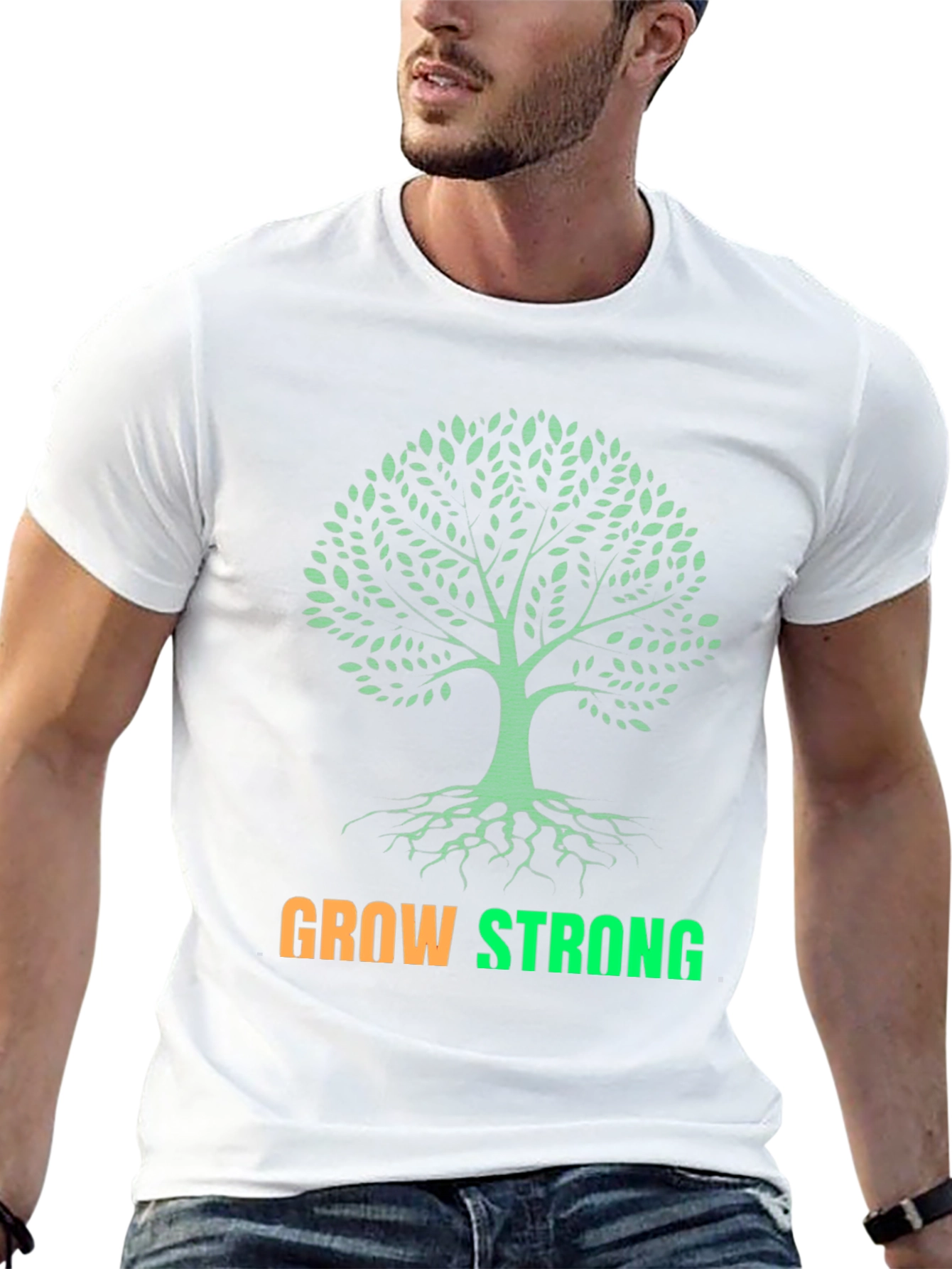 Grow Strong Tree Graphic T-Shirt