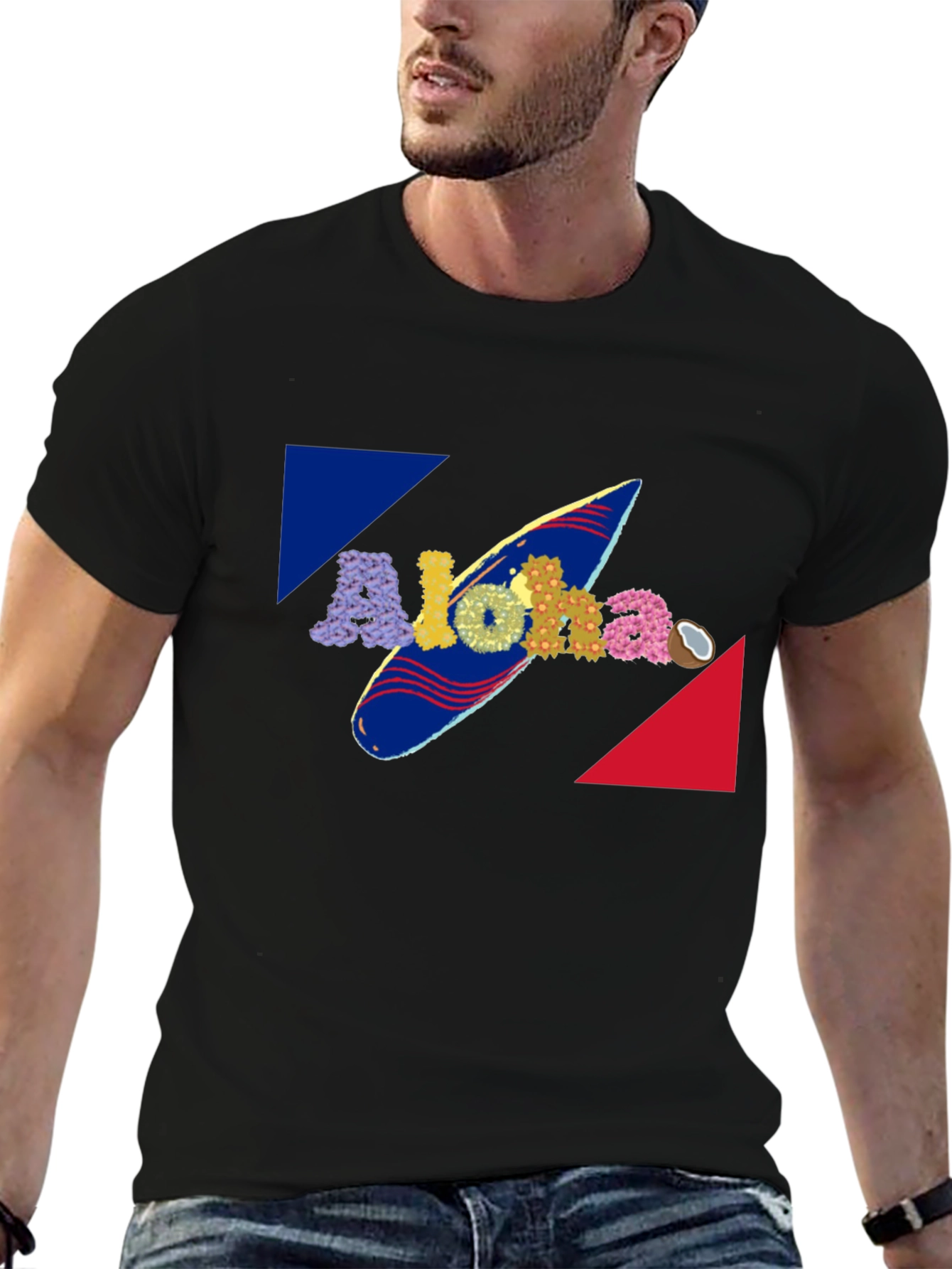 Aloha Surfboard Graphic Tee - Tropical Summer Vibes