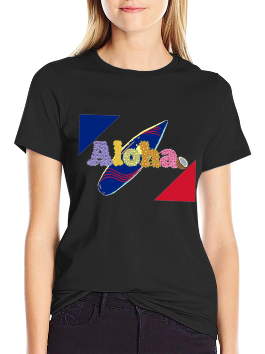 Aloha Surfboard Graphic Tee - Tropical Summer Vibes