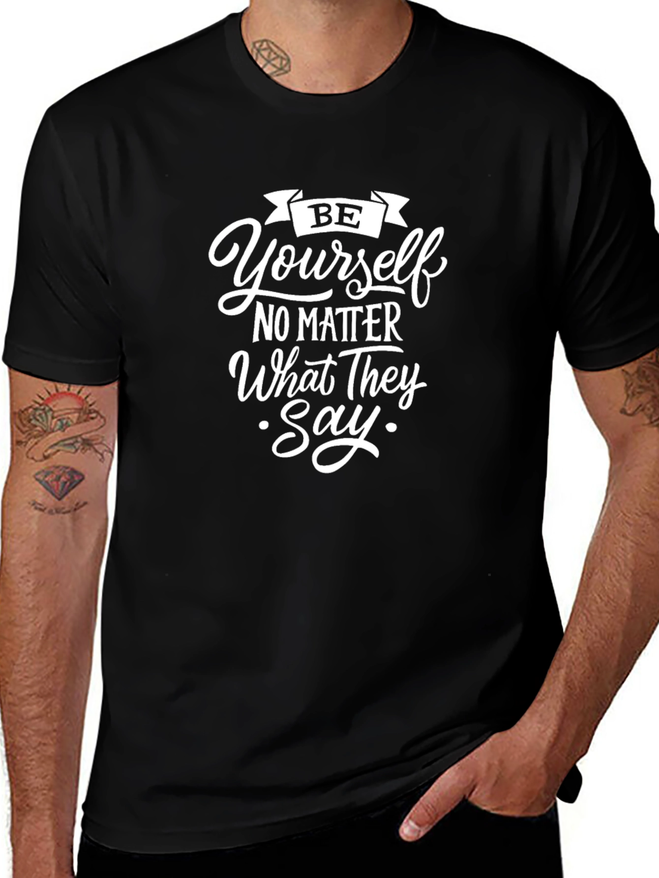 Be Yourself T-Shirt - Inspirational Black Tee