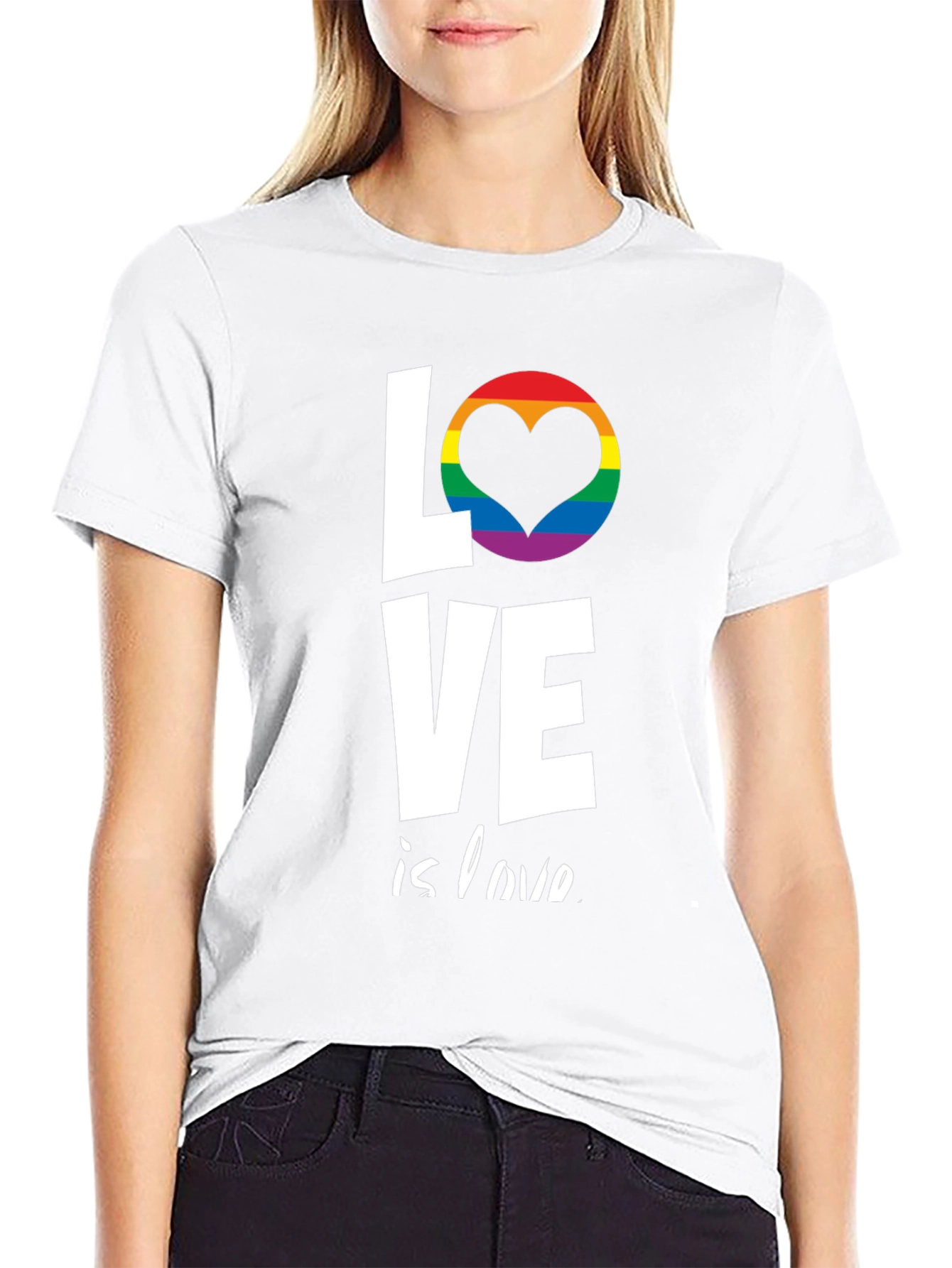 Love is Love T-Shirt LGBT Pride Rainbow Heart Tee