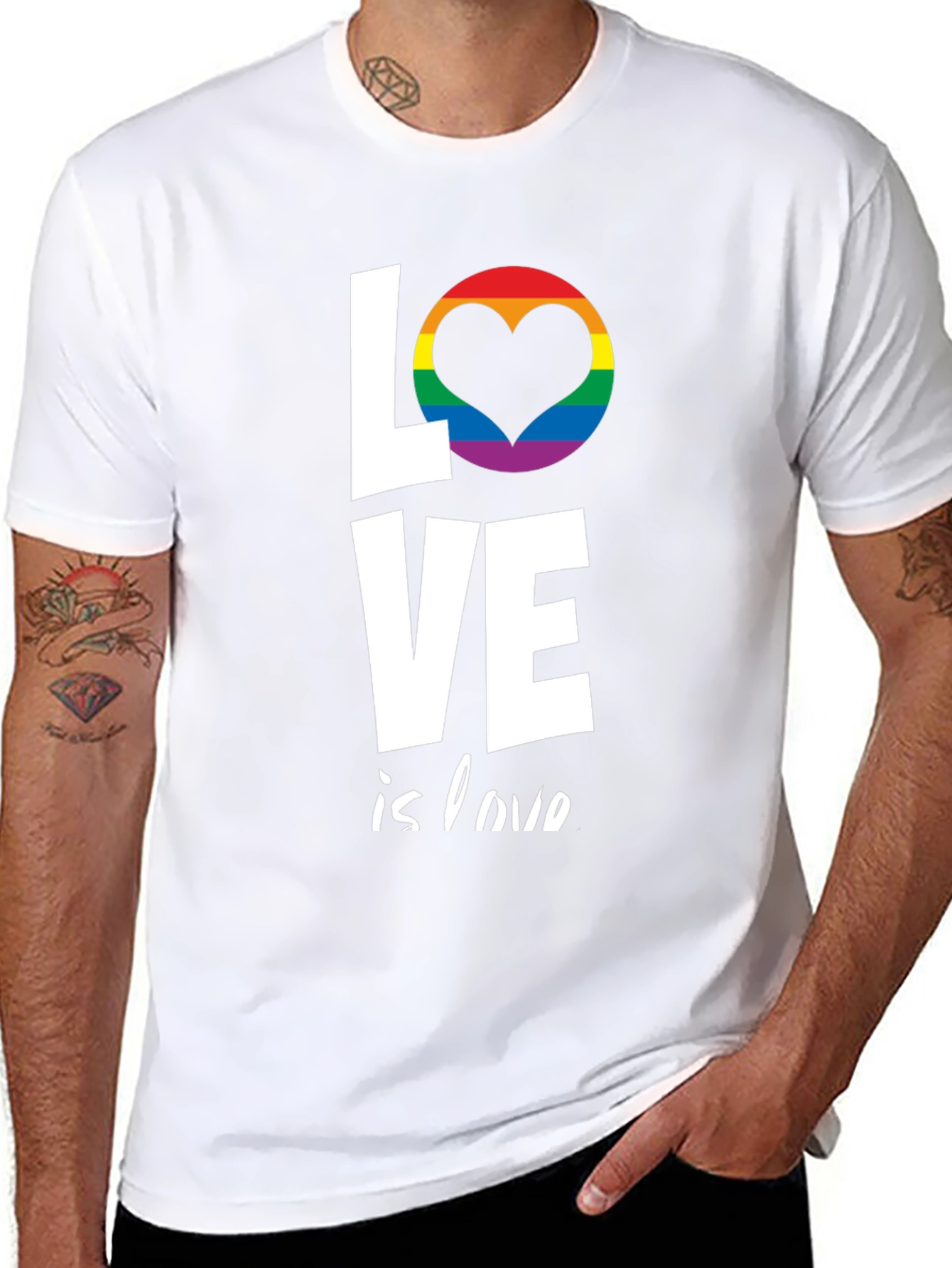 Love is Love T-Shirt LGBT Pride Rainbow Heart Tee