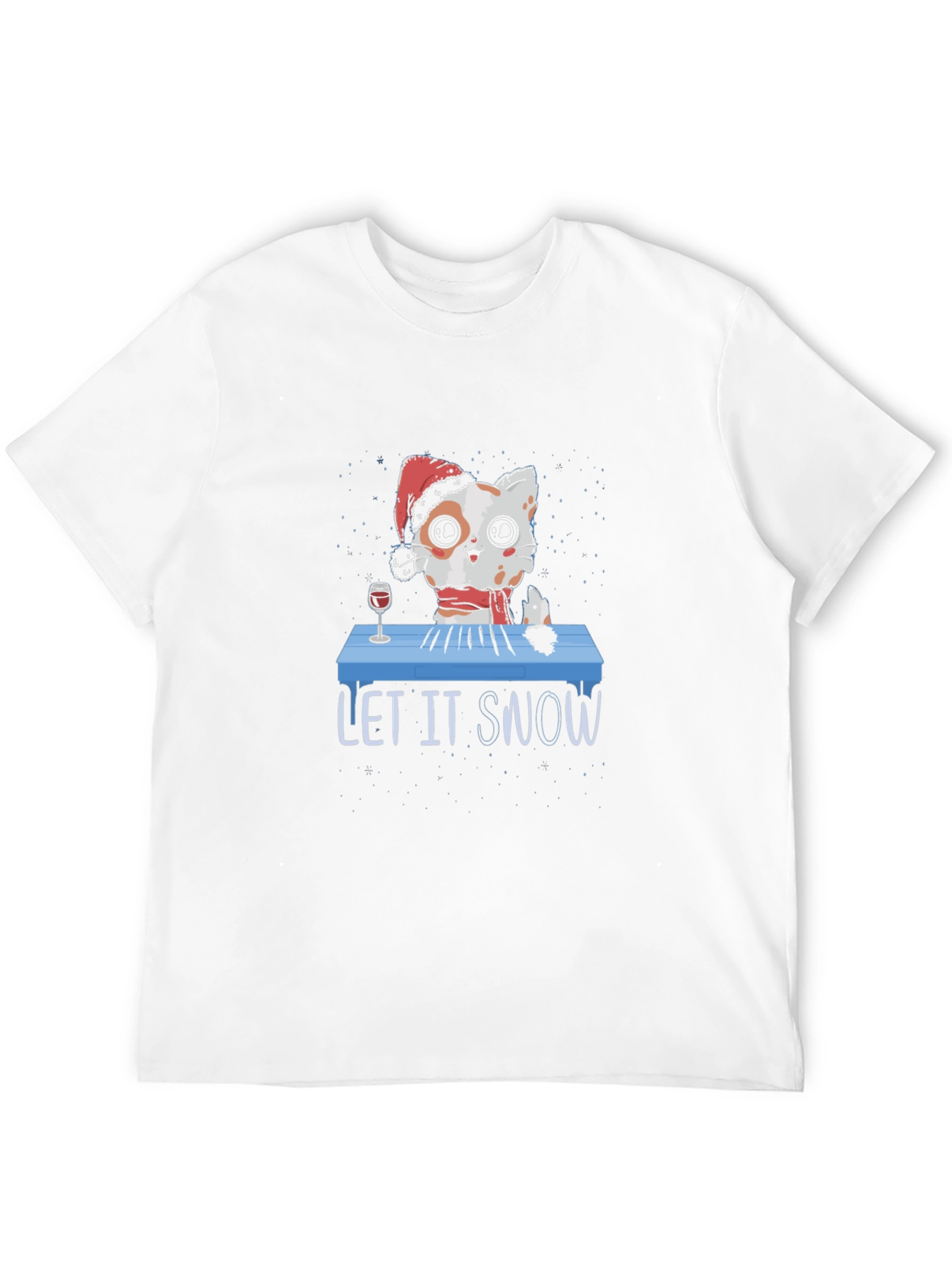 Let It Snow Funny Christmas Cat T-Shirt