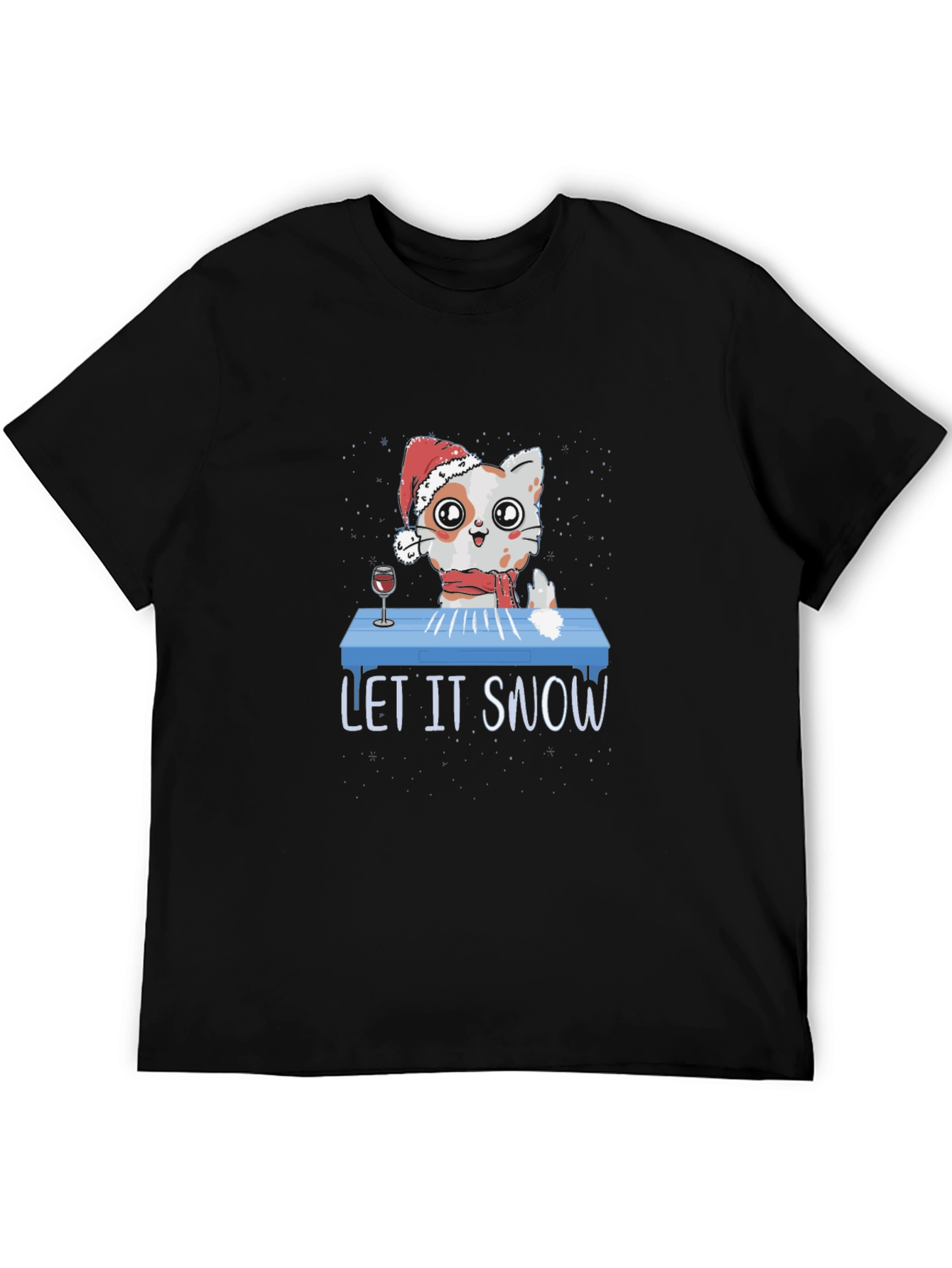Let It Snow Funny Christmas Cat T-Shirt