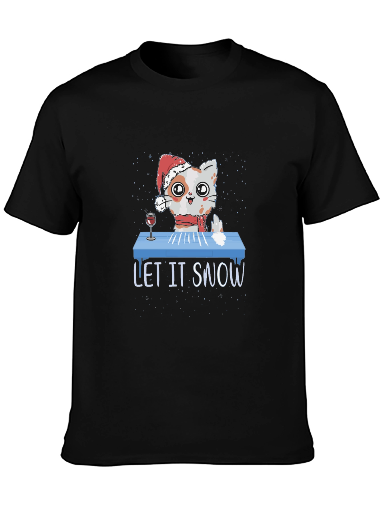 Let It Snow Funny Christmas Cat T-Shirt