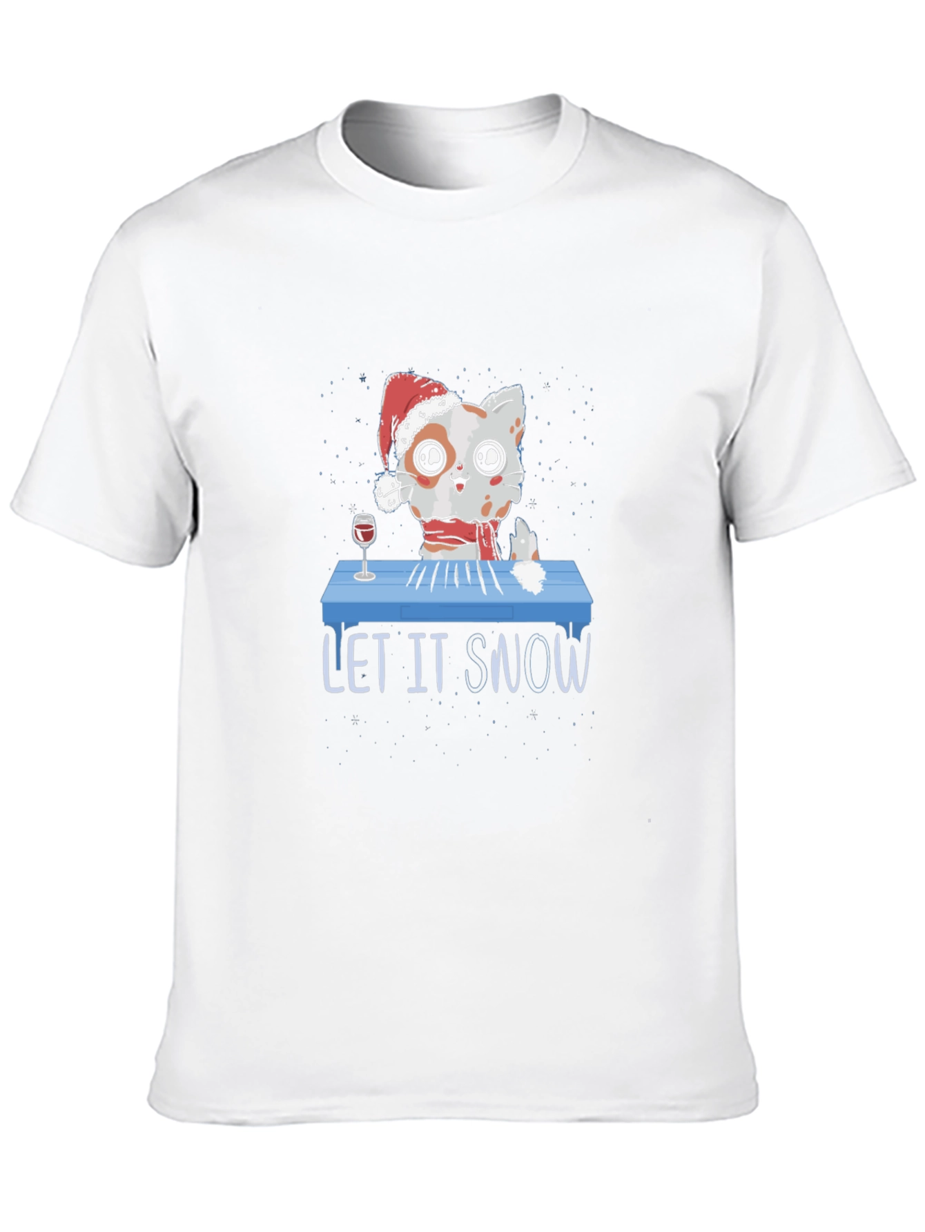Let It Snow Funny Christmas Cat T-Shirt