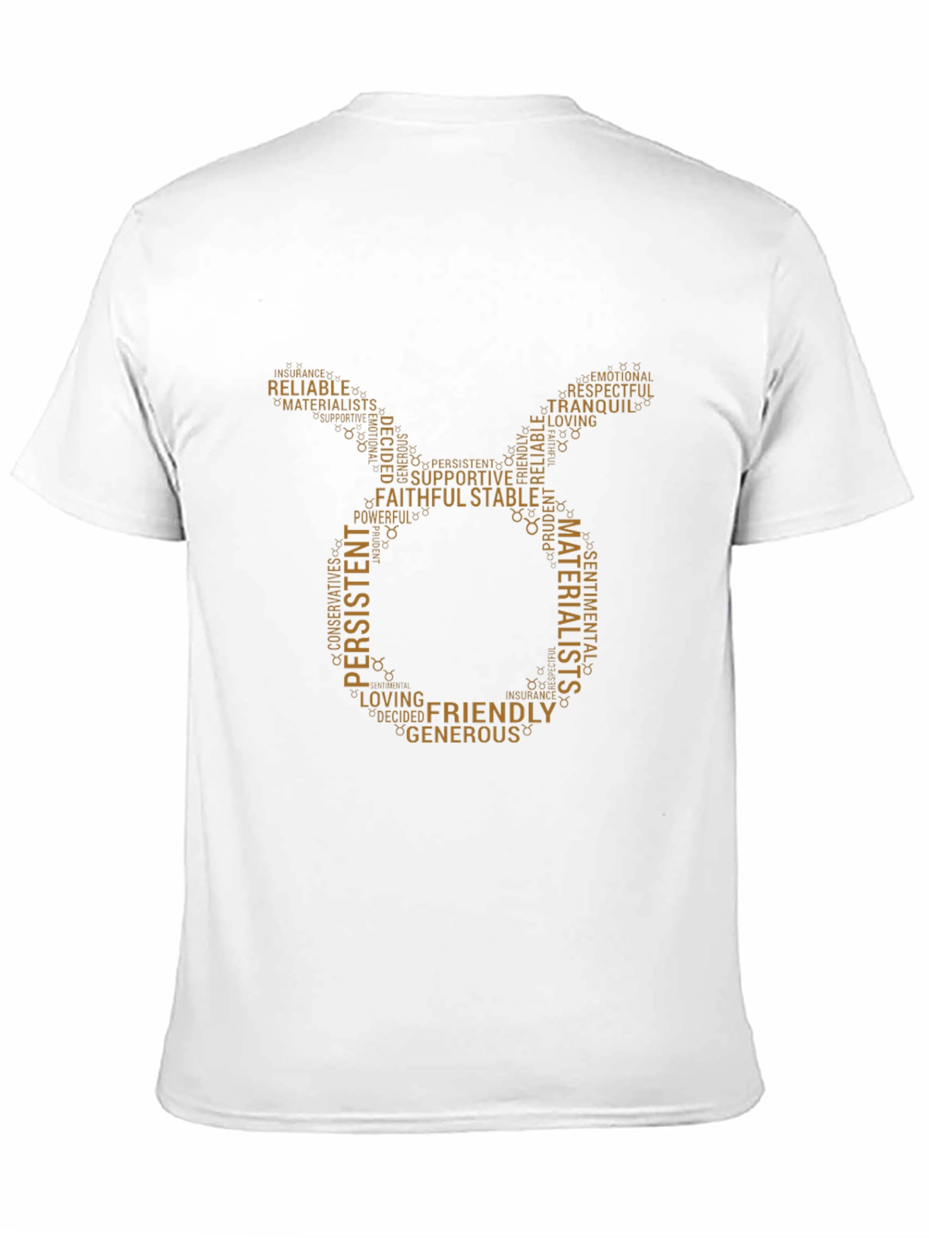 Taurus Zodiac Word Art Black T-Shirt