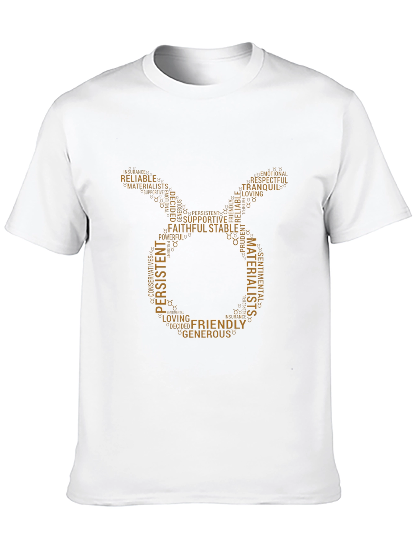 Taurus Zodiac Word Art Black T-Shirt