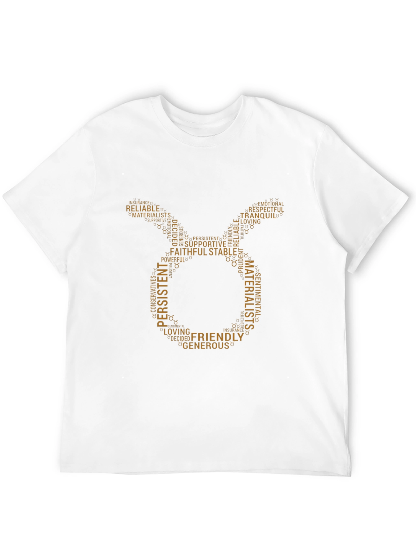 Taurus Zodiac Word Art Black T-Shirt