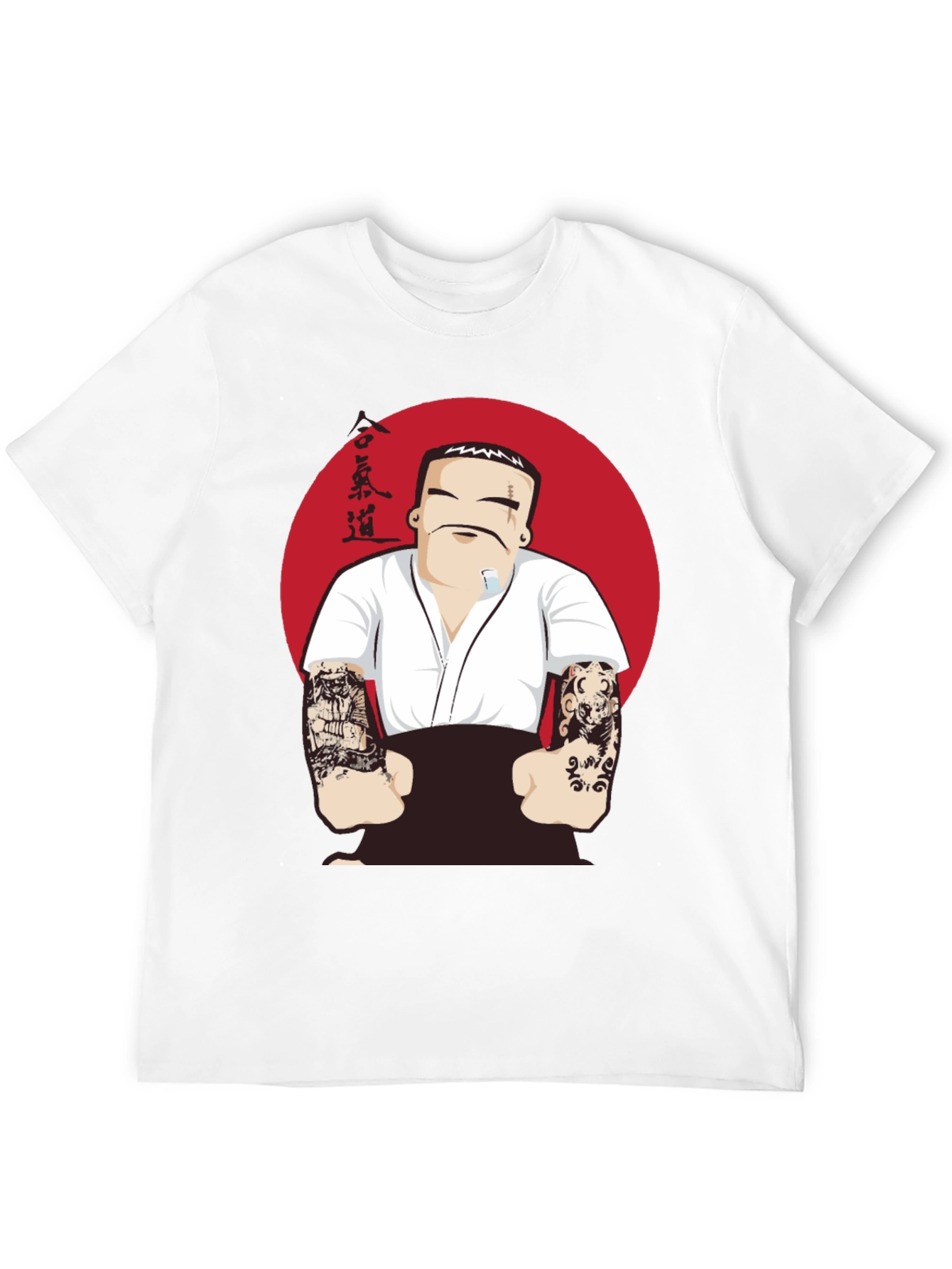 Aikido Tattooed Man Graphic Tee - Black