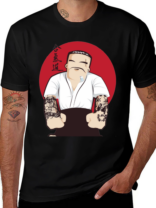 Aikido Tattooed Man Graphic Tee - Black