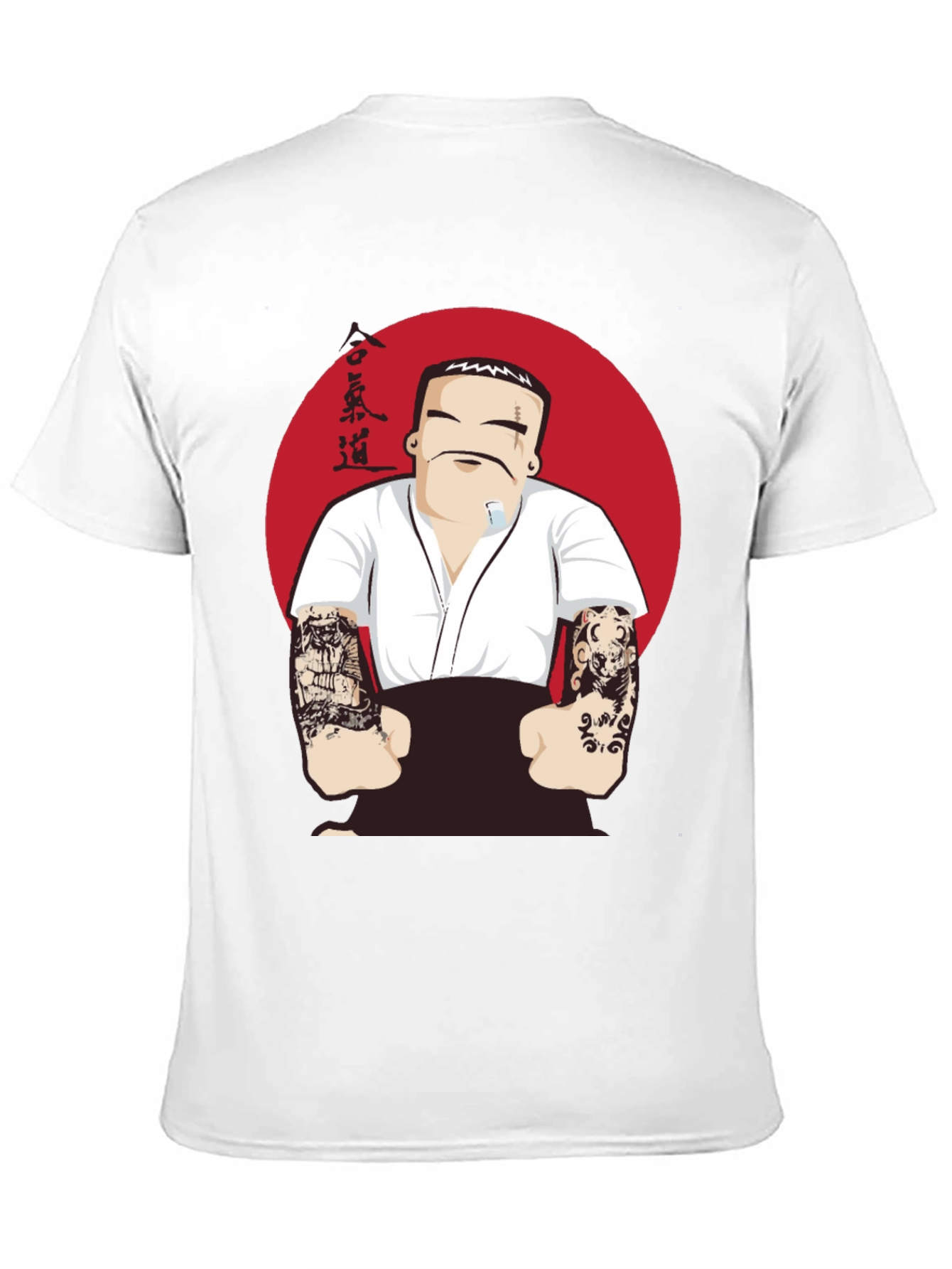 Aikido Tattooed Man Graphic Tee - Black