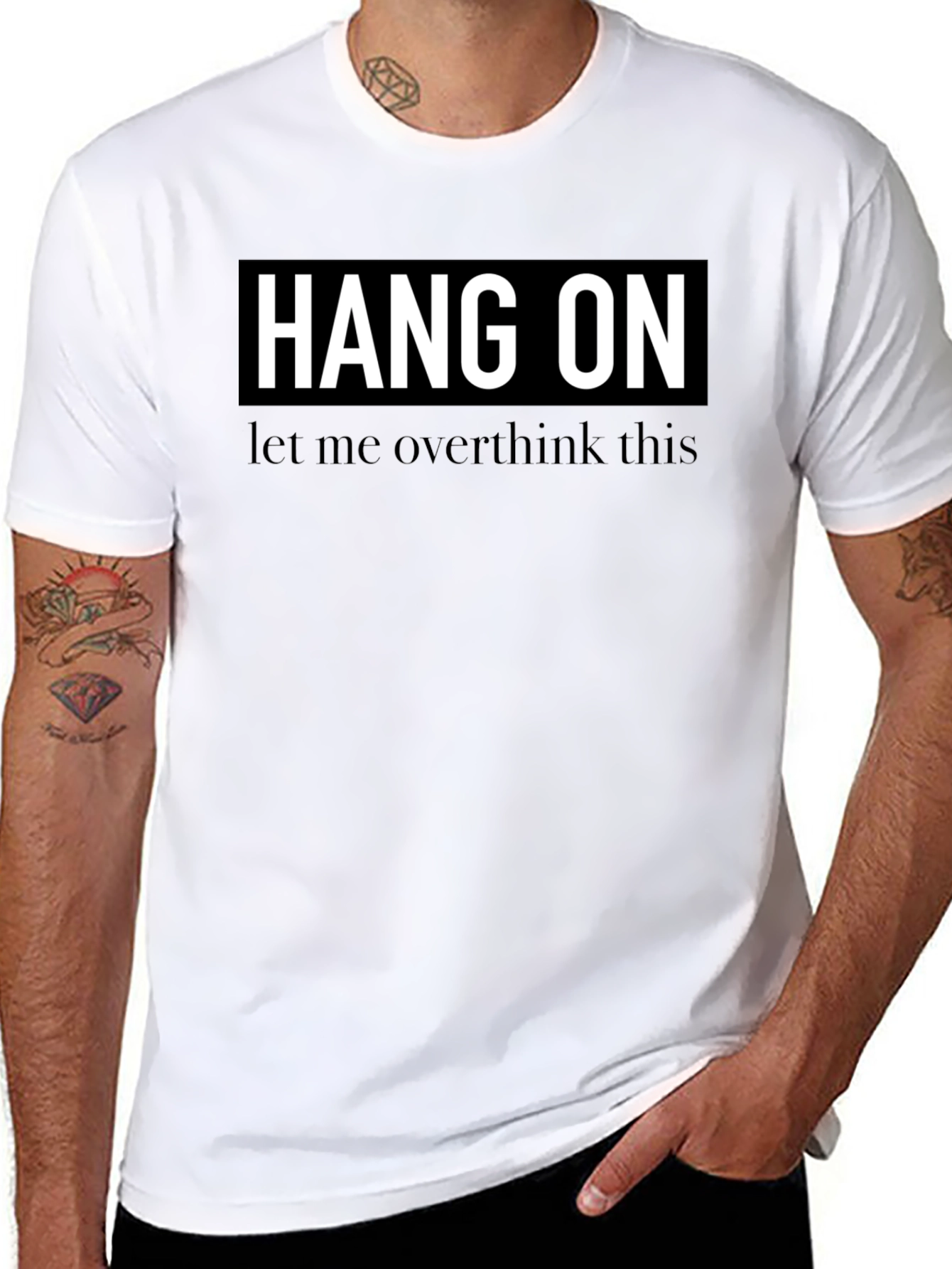 Hang On Overthinker Black T-Shirt