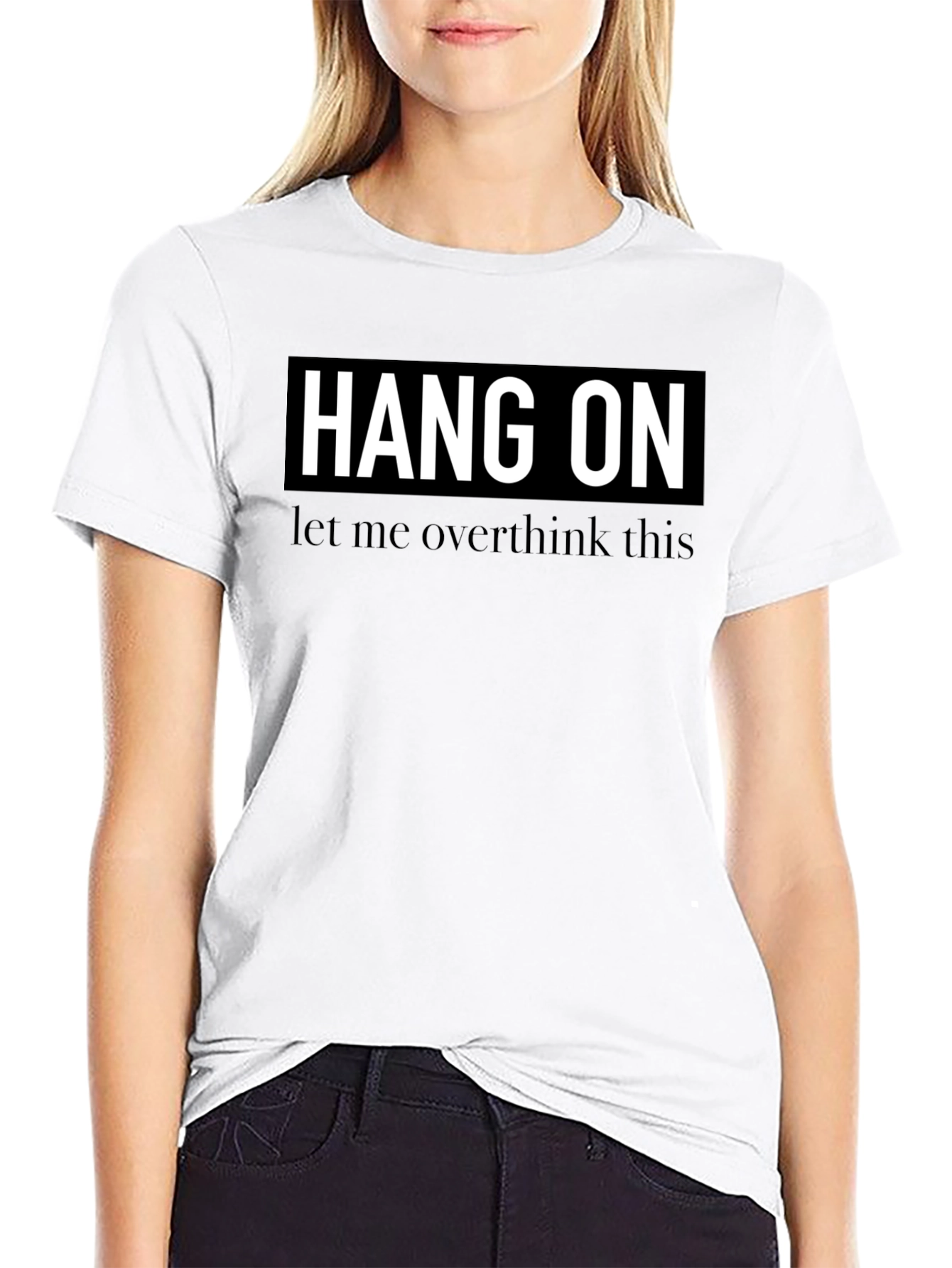 Hang On Overthinker Black T-Shirt