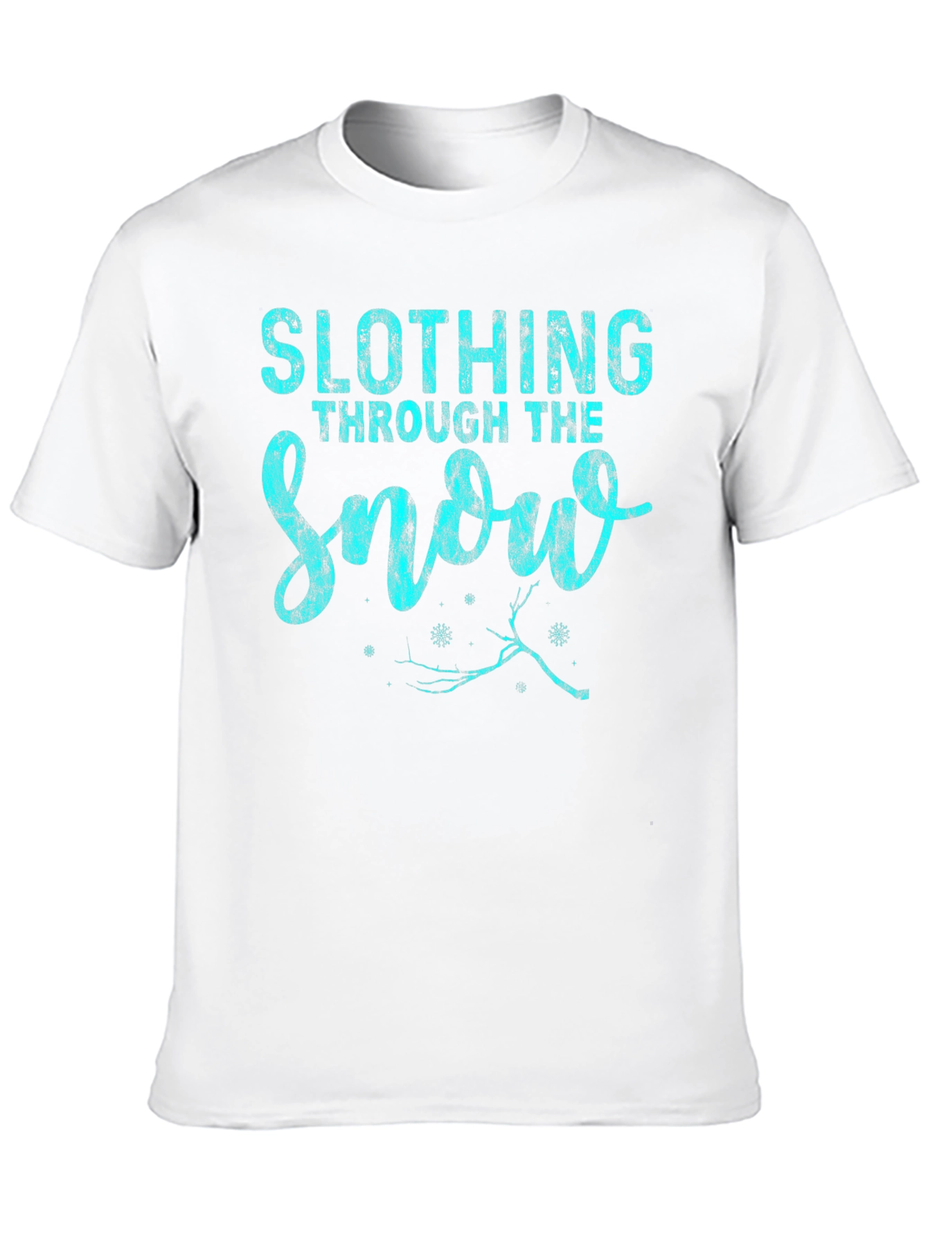 Slothing Through the Snow Mens Graphic T-Shirt