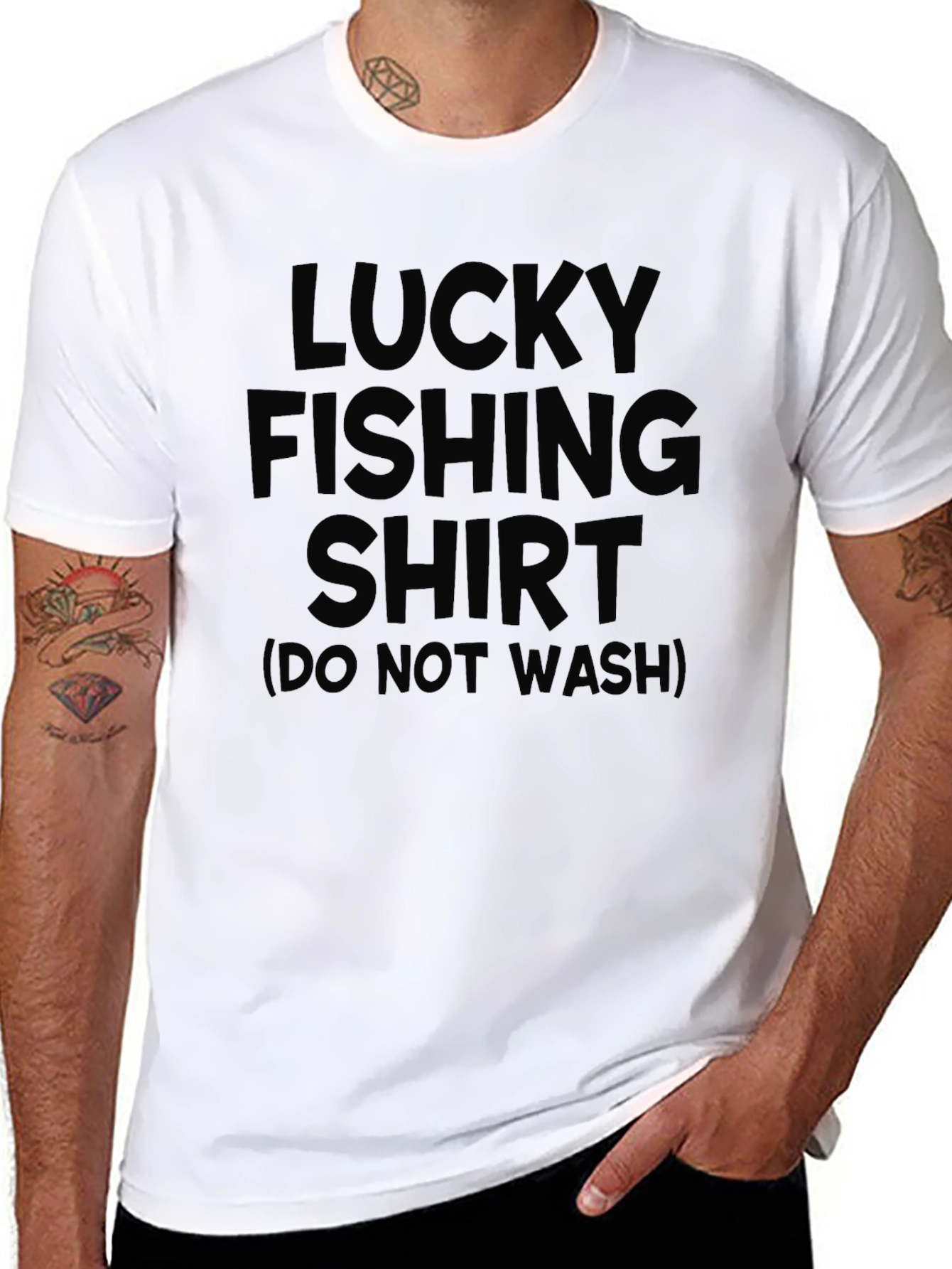 Lucky Fishing Shirt -  Humorous Mens Tee
