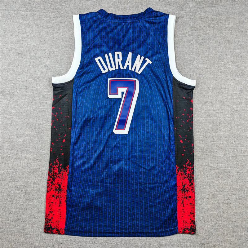 Men's 2024 USA Dream Team Kevin Durant #7 Navy Authentic Player Jersey