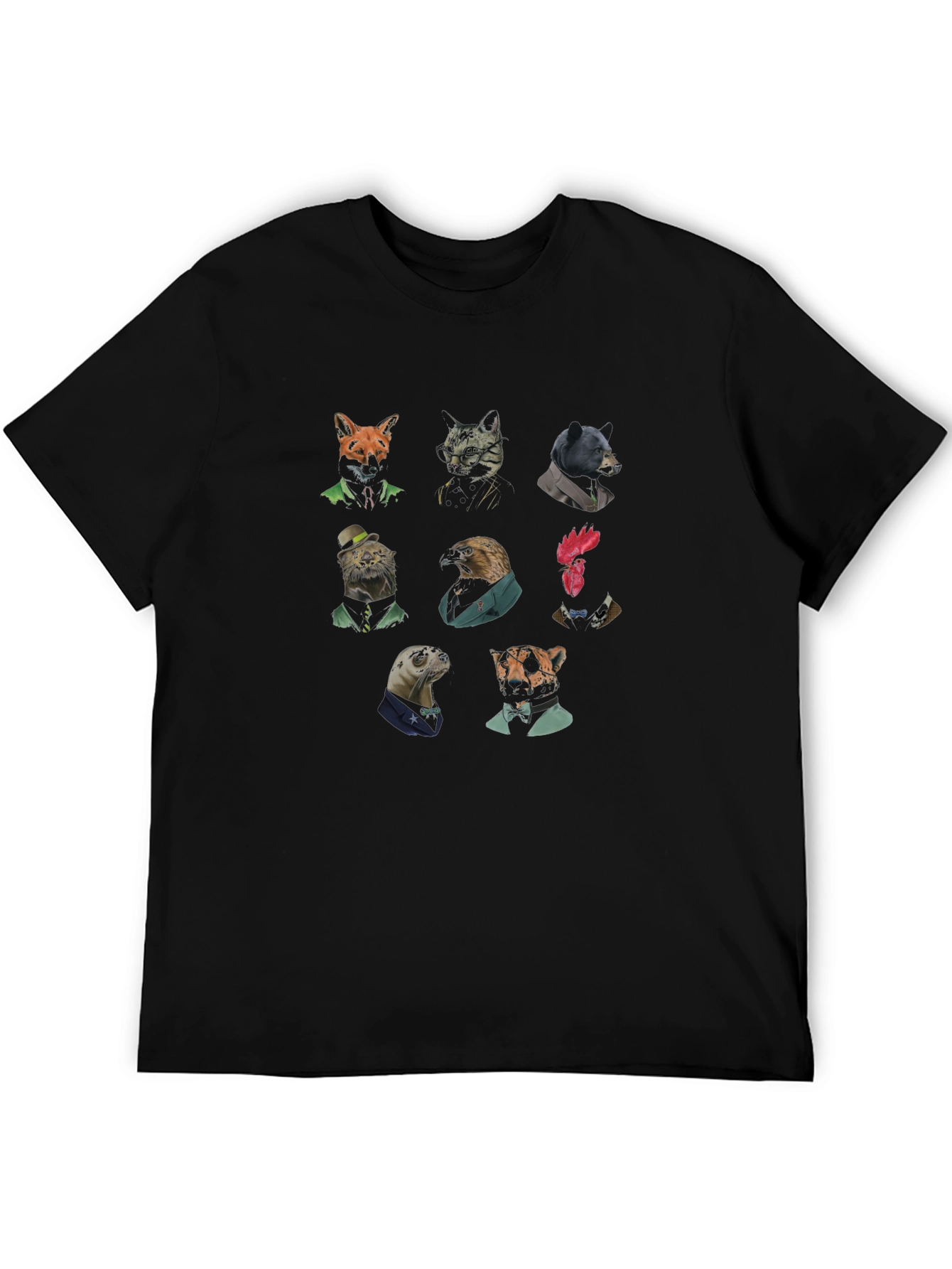 Dapper Animal Print Black T-Shirt