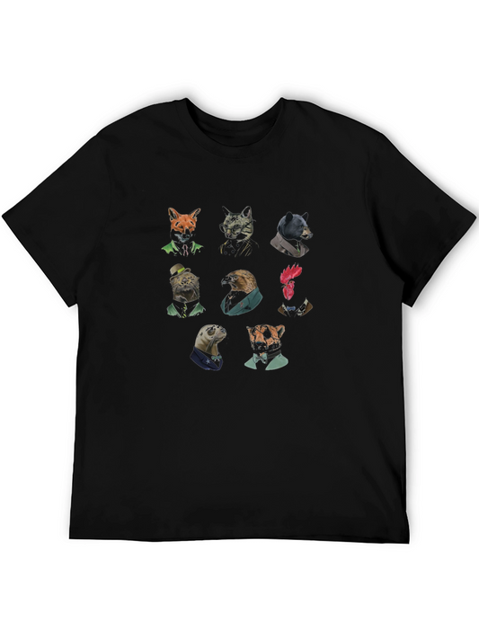 Dapper Animal Print Black T-Shirt
