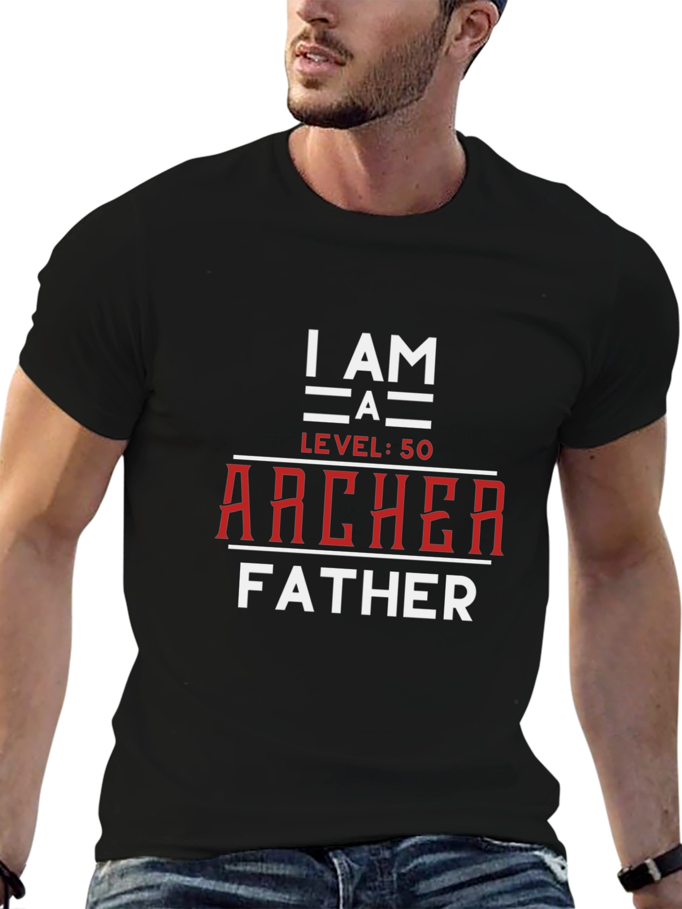 Archer Father Level 50 T-Shirt - Black