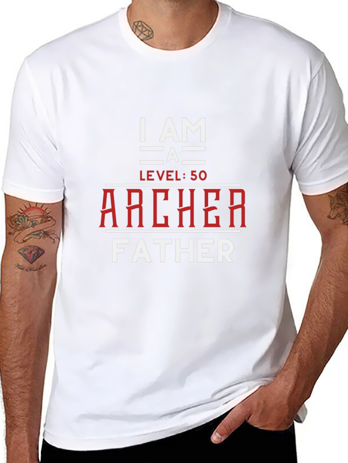 Archer Father Level 50 T-Shirt - Black