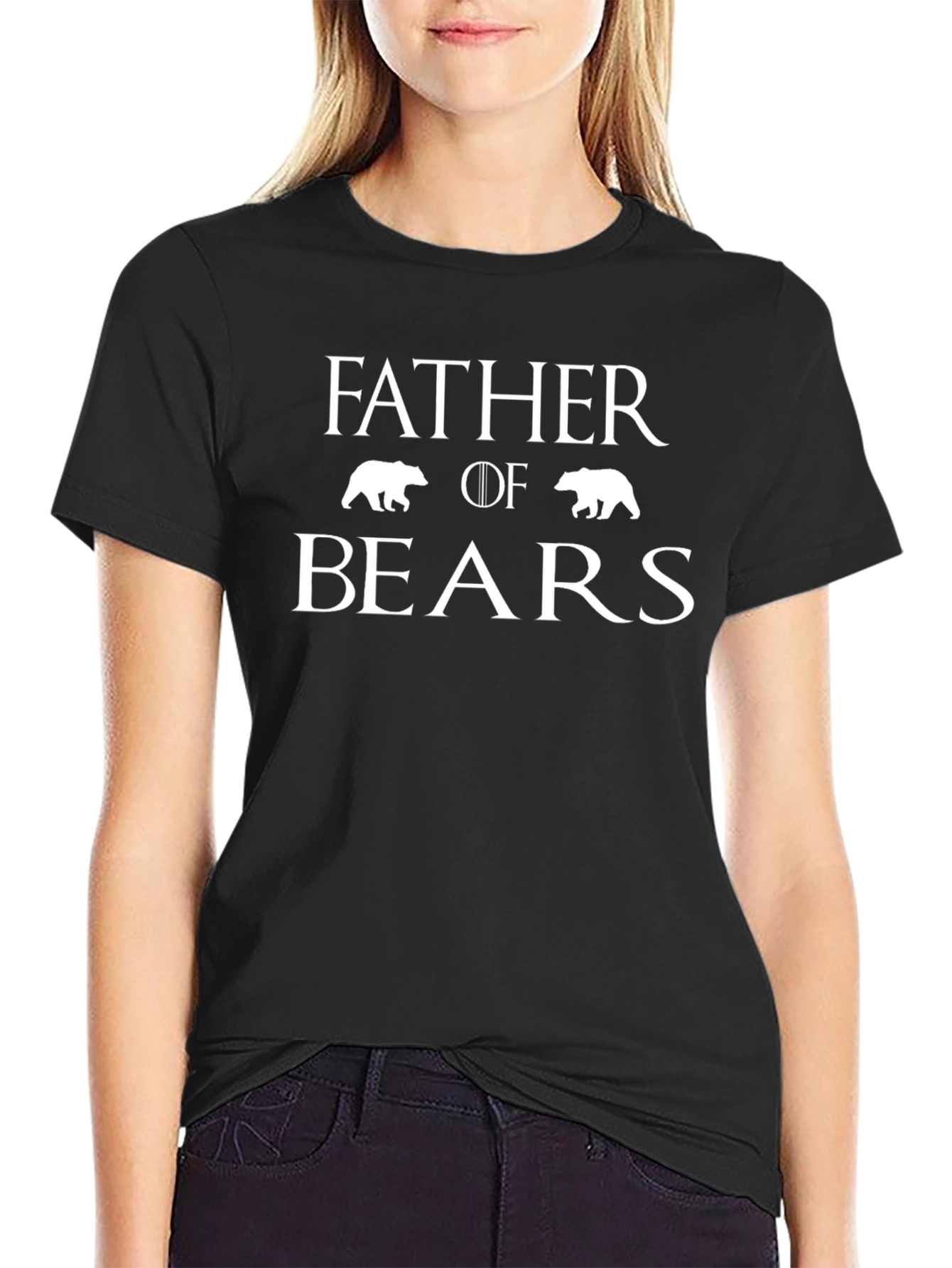 Father of Bears Graphic T-Shirt - Black Cotton Tee