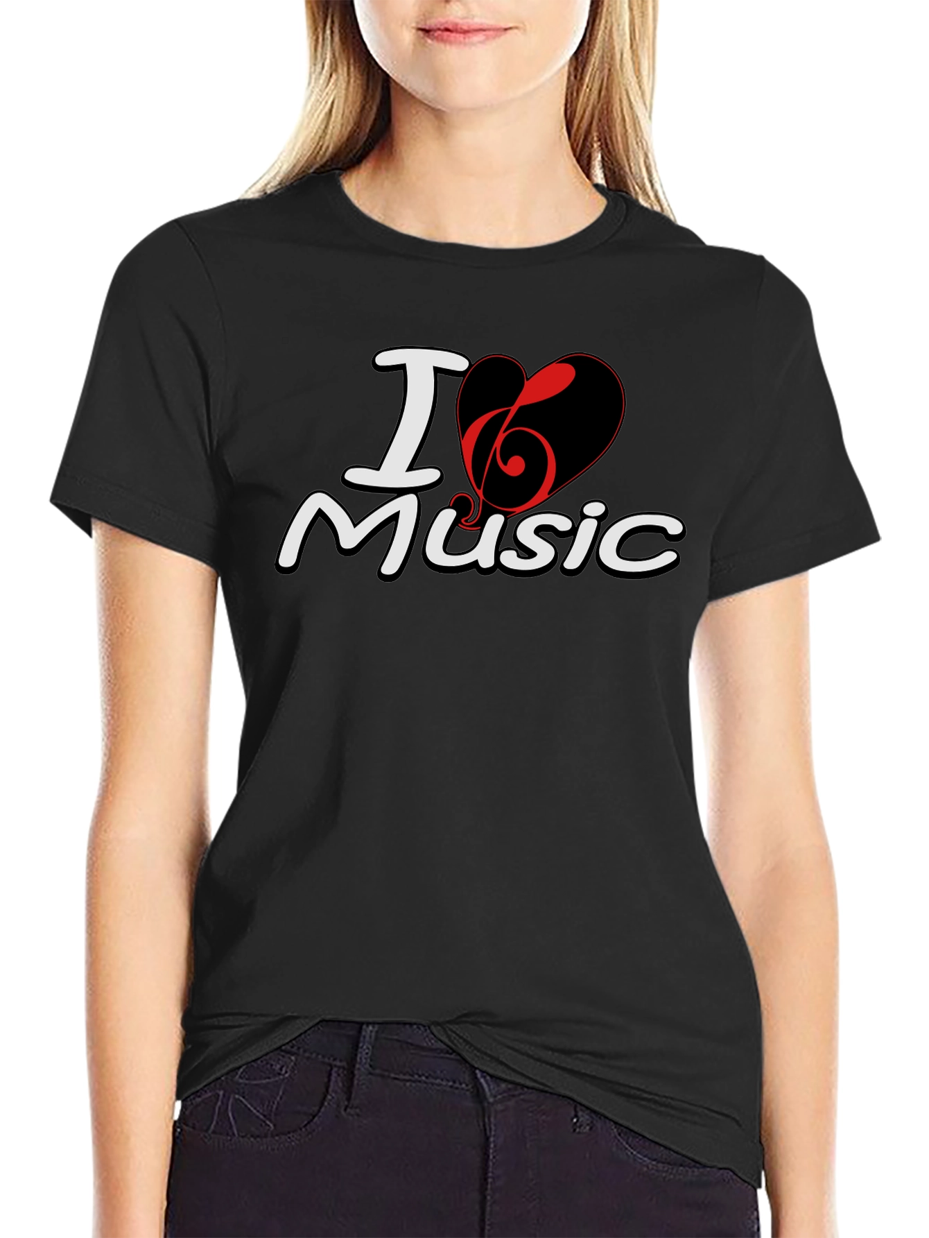 I Heart Music Black T-Shirt