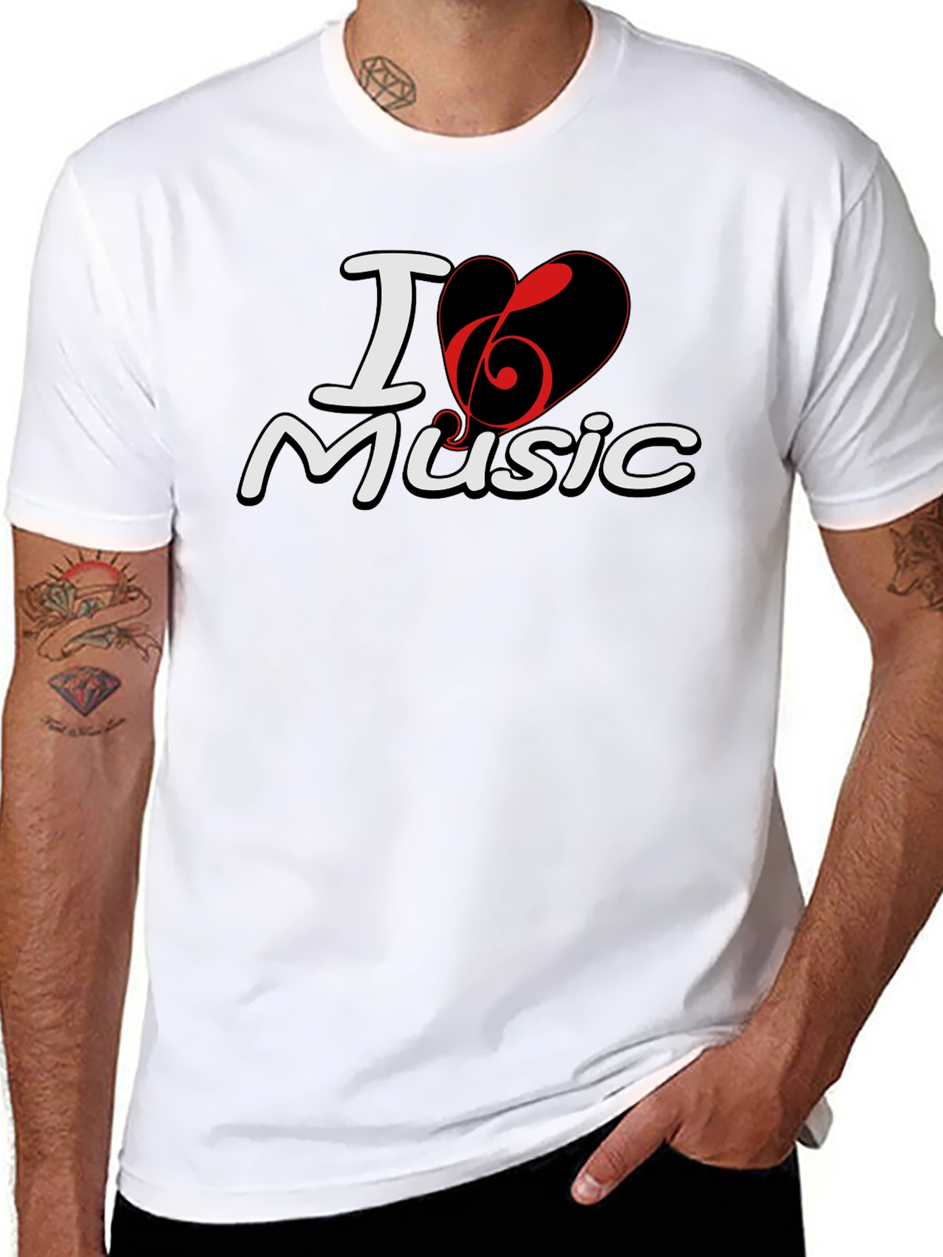 I Heart Music Black T-Shirt