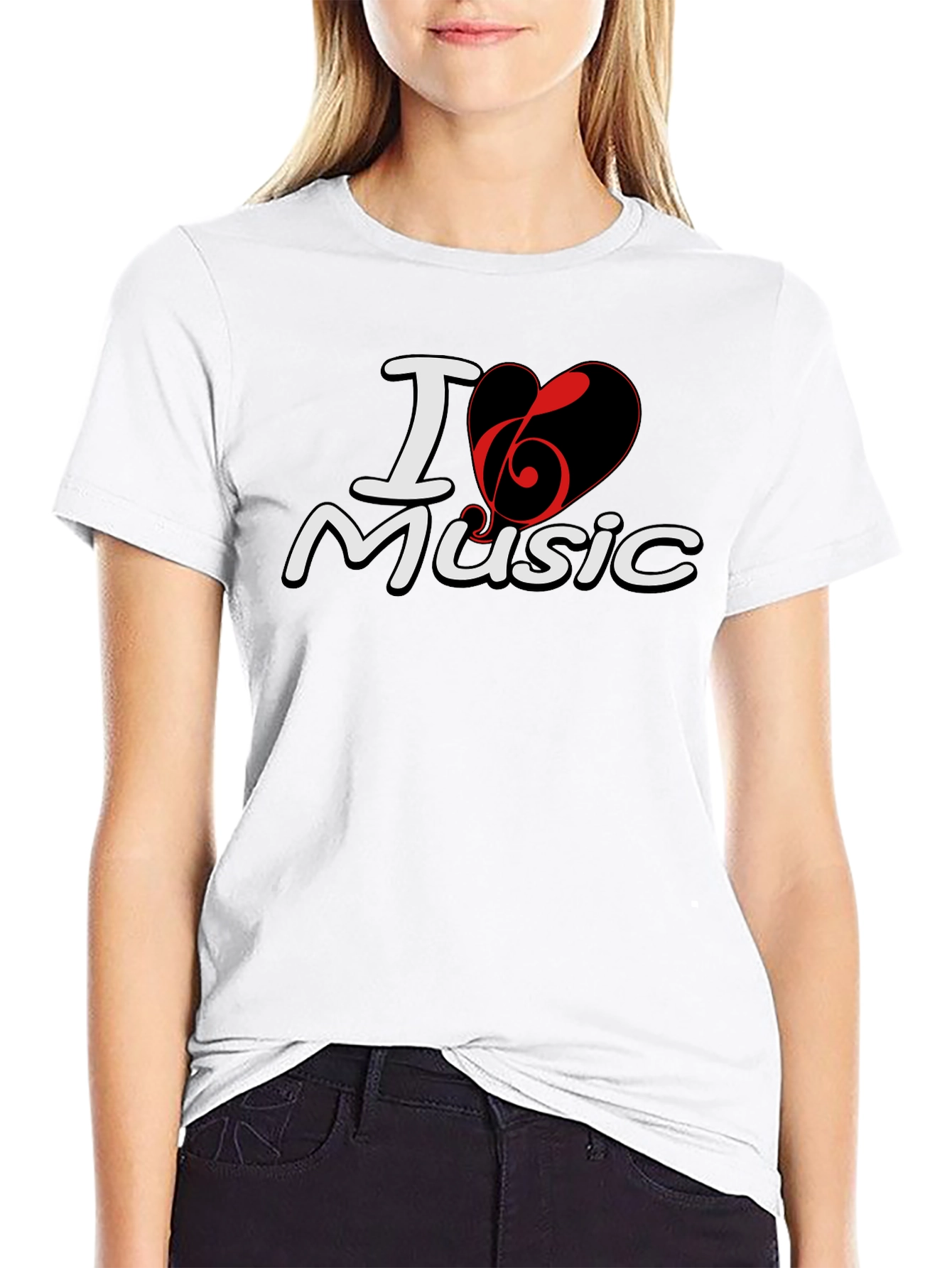 I Heart Music Black T-Shirt
