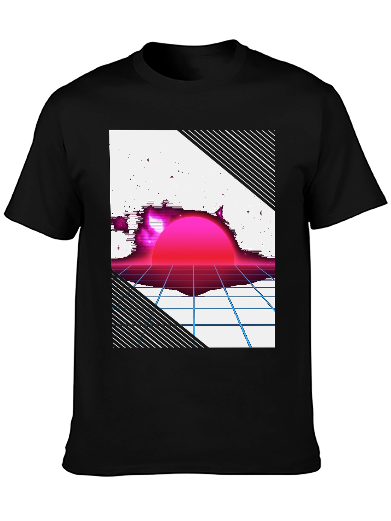 Retro Sunset Graphic Tee - Black T-Shirt