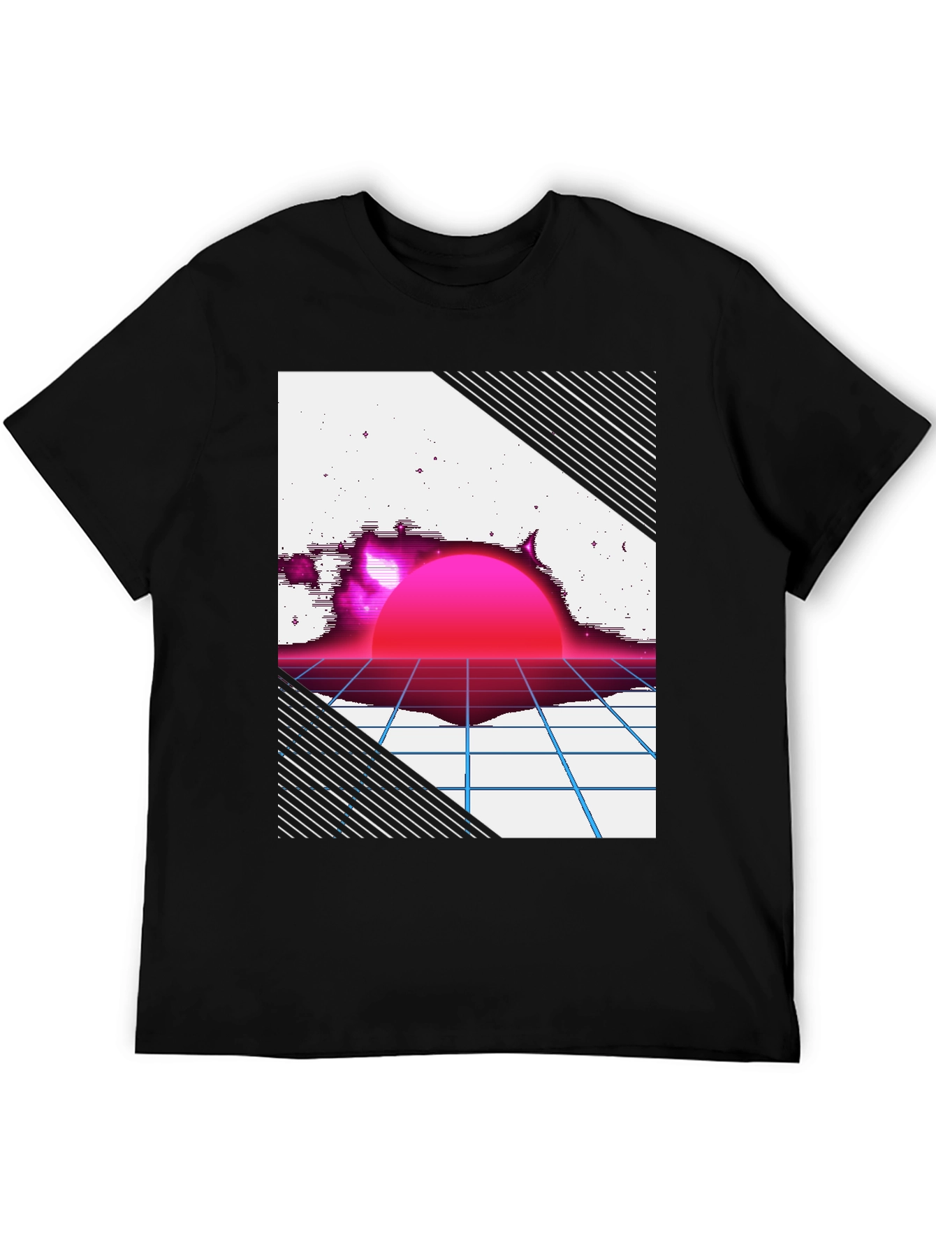 Retro Sunset Graphic Tee - Black T-Shirt