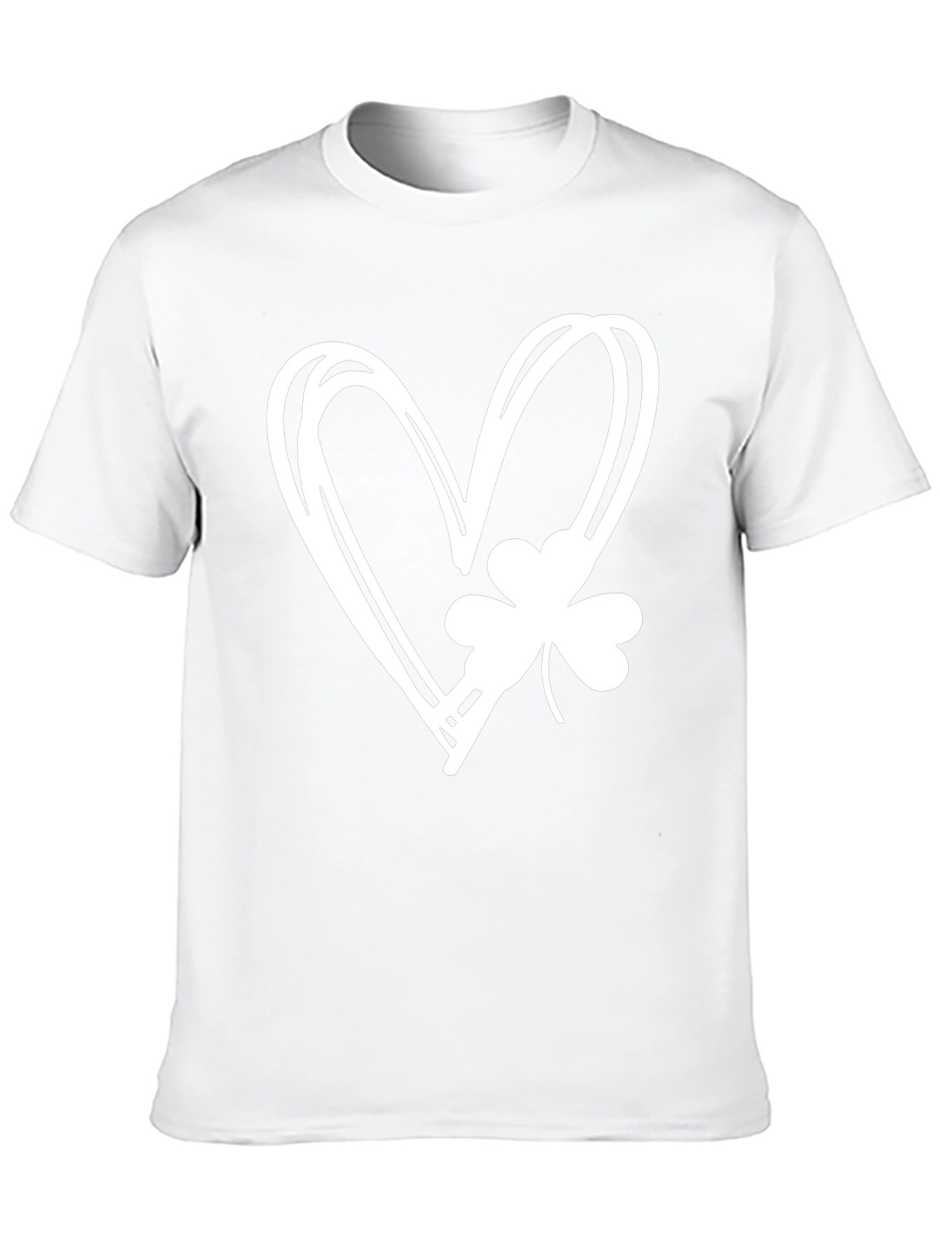 Lucky Heart Shamrock Graphic Tee - Black Cotton T-Shirt