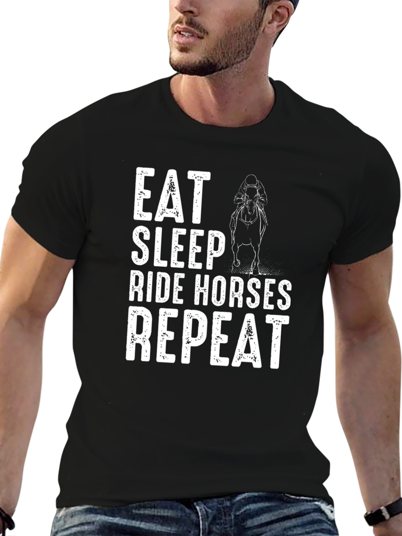 Eat Sleep Ride Horses Repeat Graphic Tee