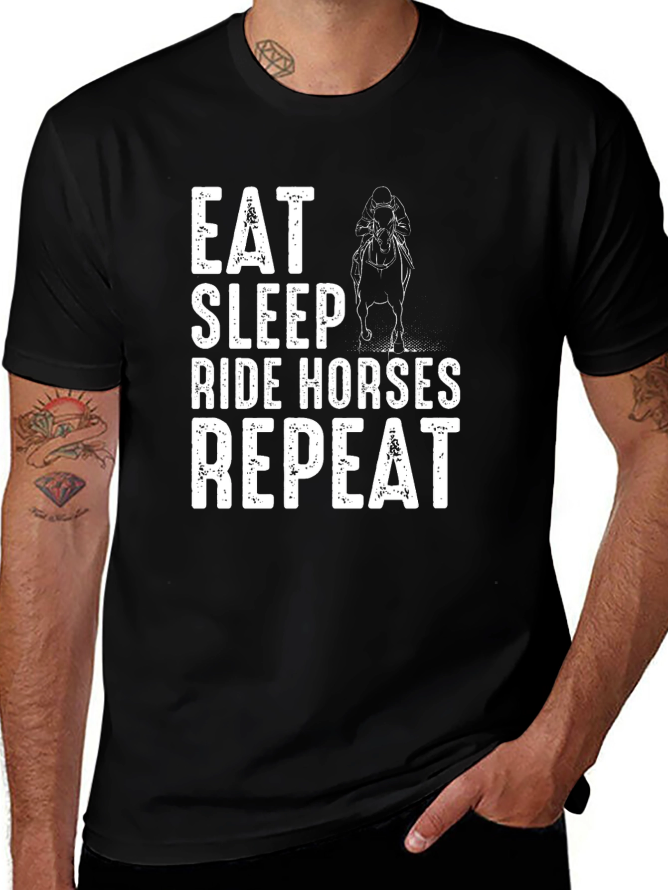 Eat Sleep Ride Horses Repeat Graphic Tee