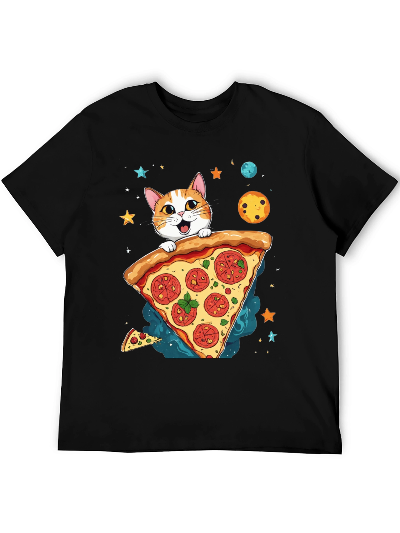 Cat Pizza Space T-Shirt