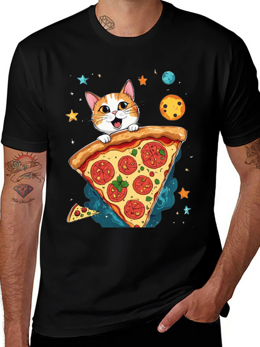 Cat Pizza Space T-Shirt