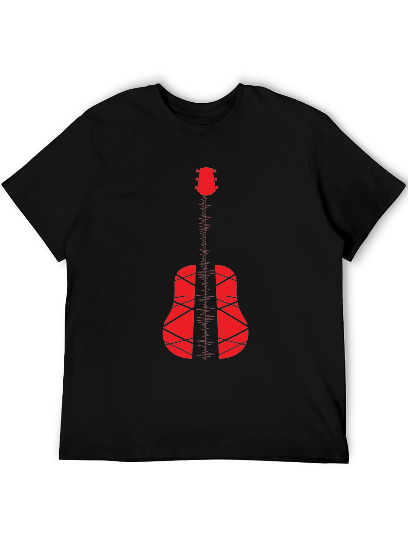 Acoustic Guitar Graphic T-Shirt - Black