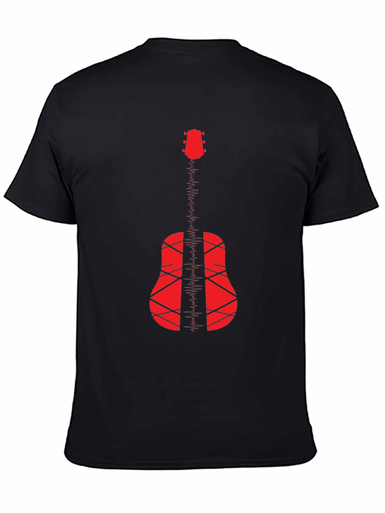 Acoustic Guitar Graphic T-Shirt - Black
