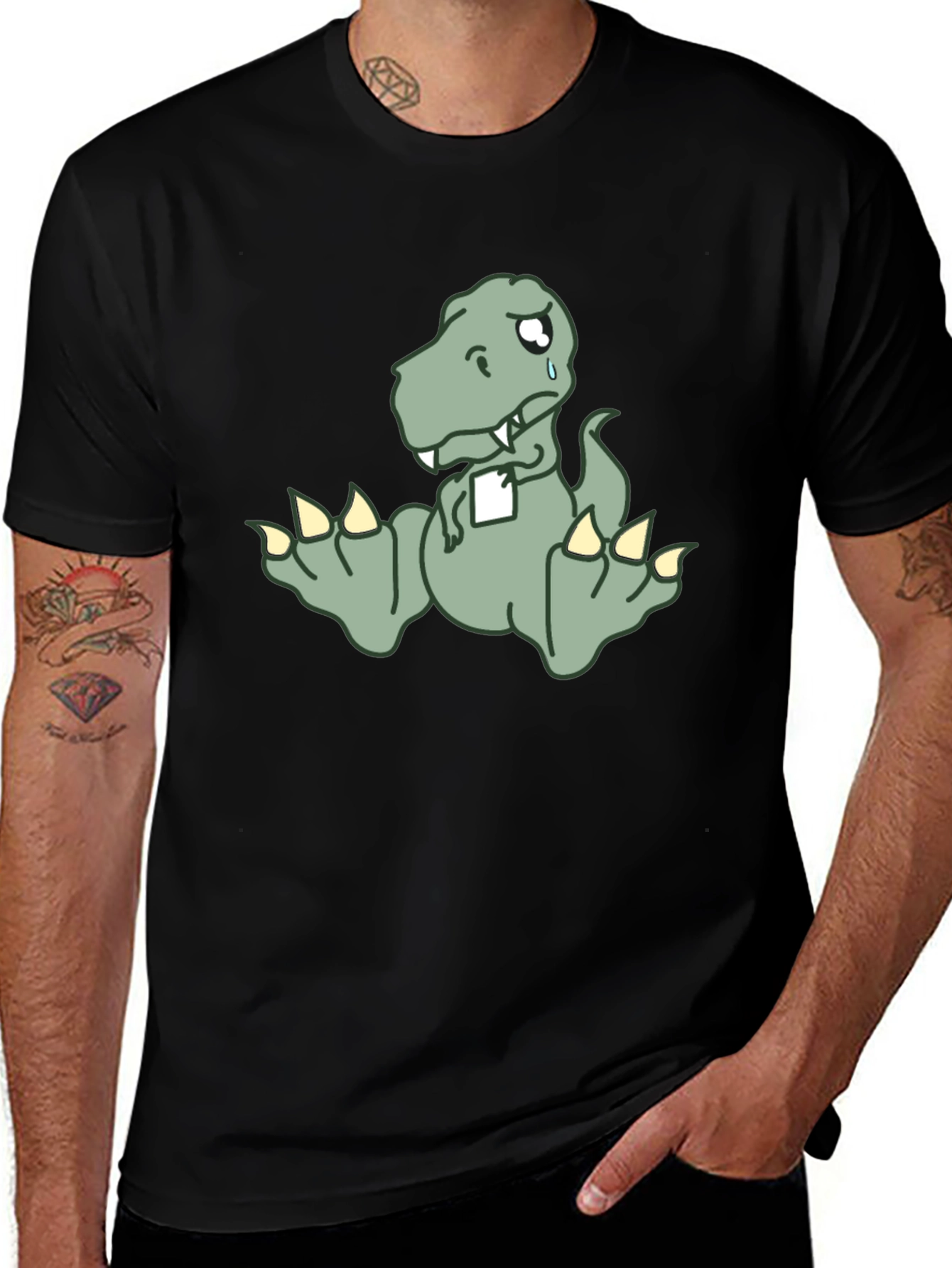 Sad Dino T-Shirt - Funny Cartoon Tee