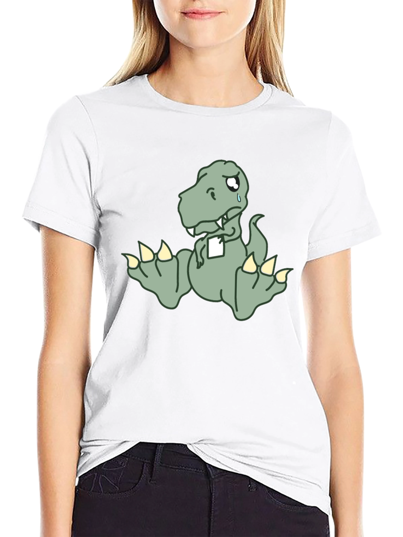 Sad Dino T-Shirt - Funny Cartoon Tee