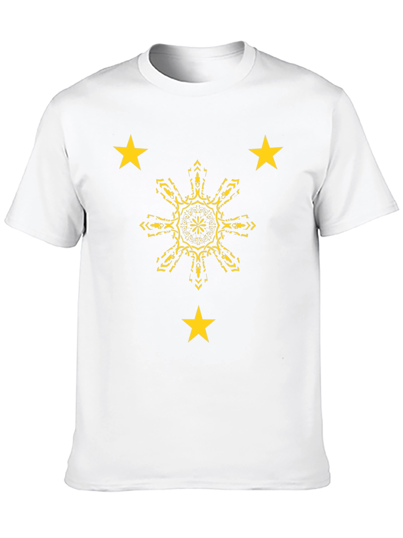 Filipino Pride Black Tee: Sun & Stars