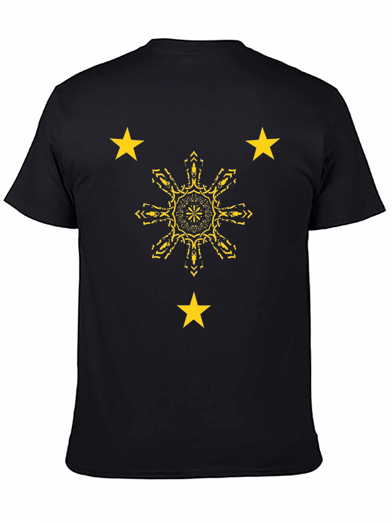 Filipino Pride Black Tee: Sun & Stars