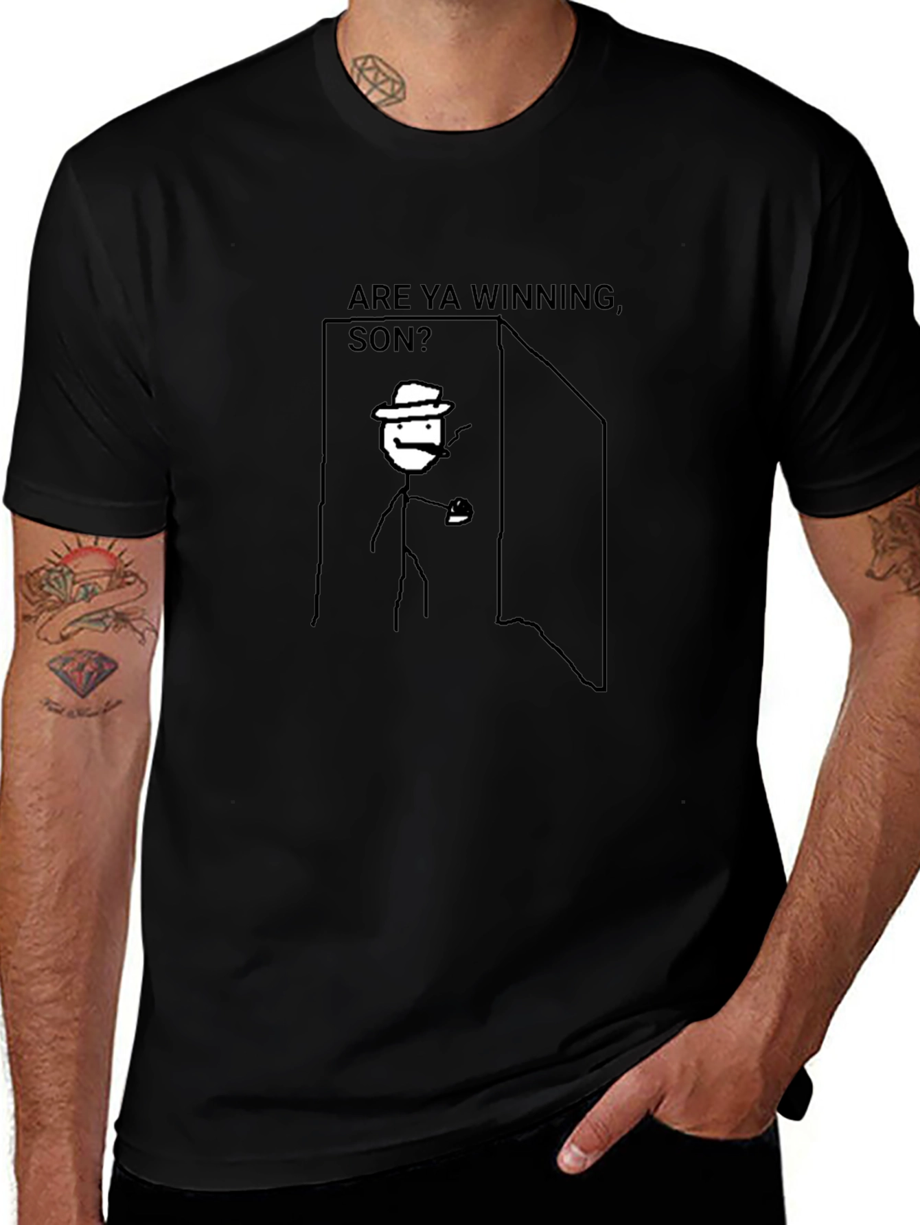 Are Ya Winning Son? Black T-Shirt
