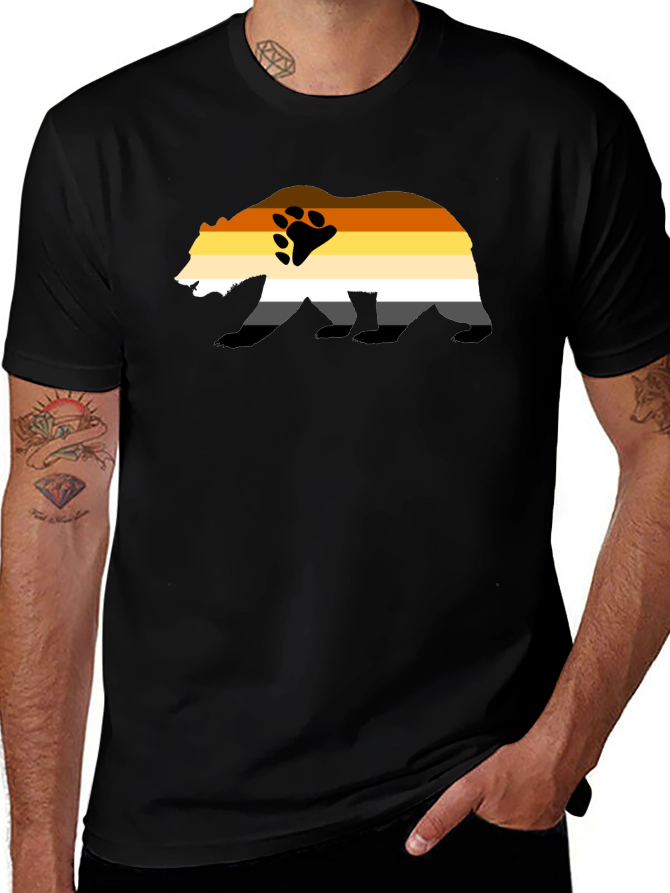 Bear Pride T-Shirt - Black Graphic Print