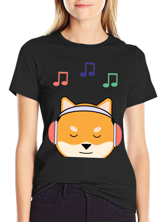 Dog with Headphones Graphic Tee - Cool Music Lover Shirt