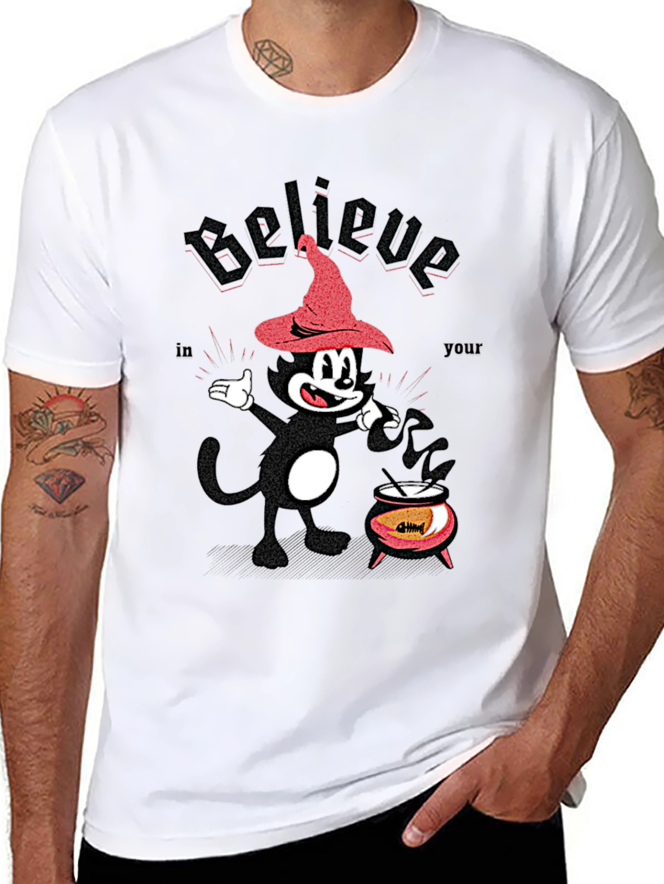 Believe in Your Magic Cat Halloween T-Shirt