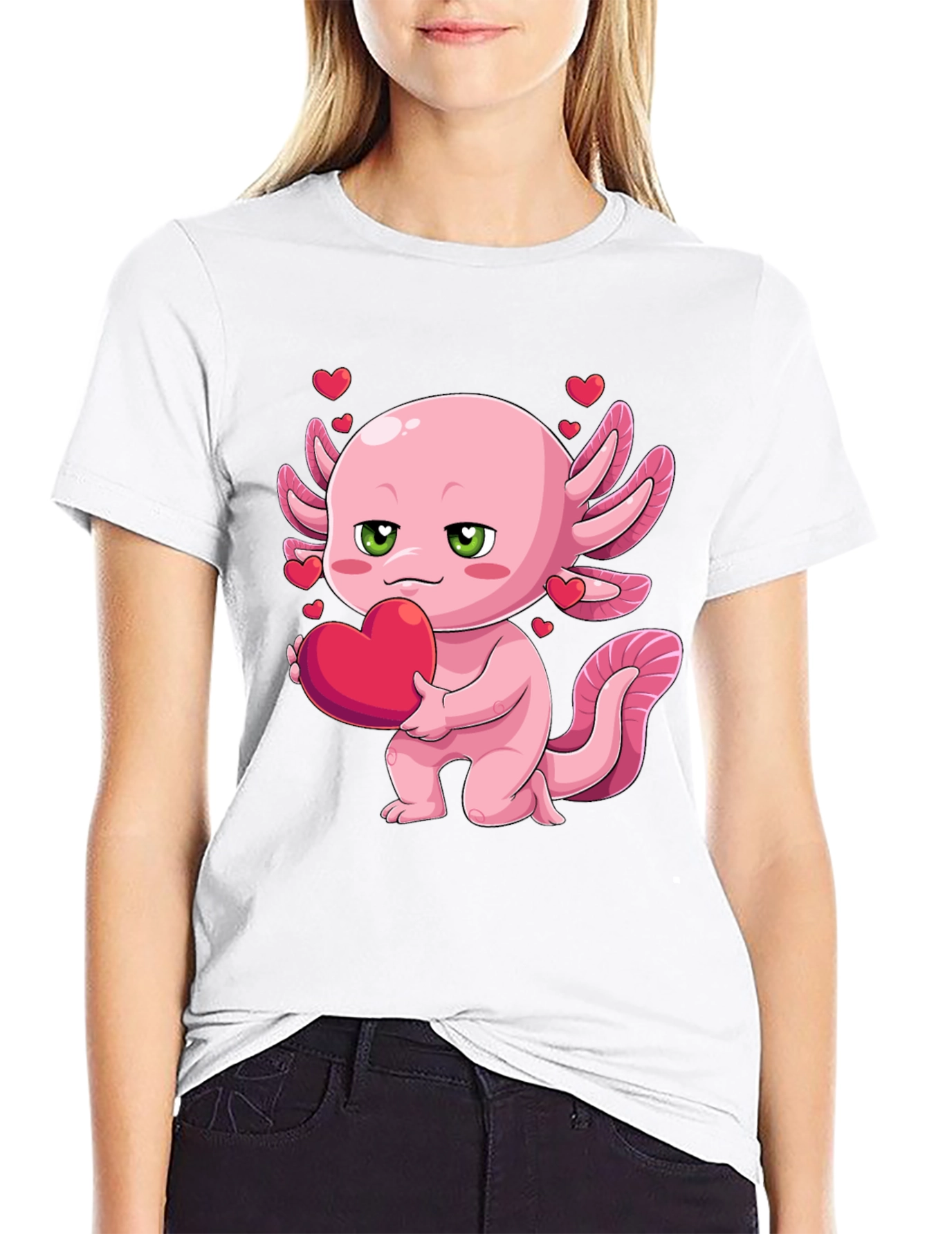 Axolotl Heart T-Shirt - Valentines Day Gift